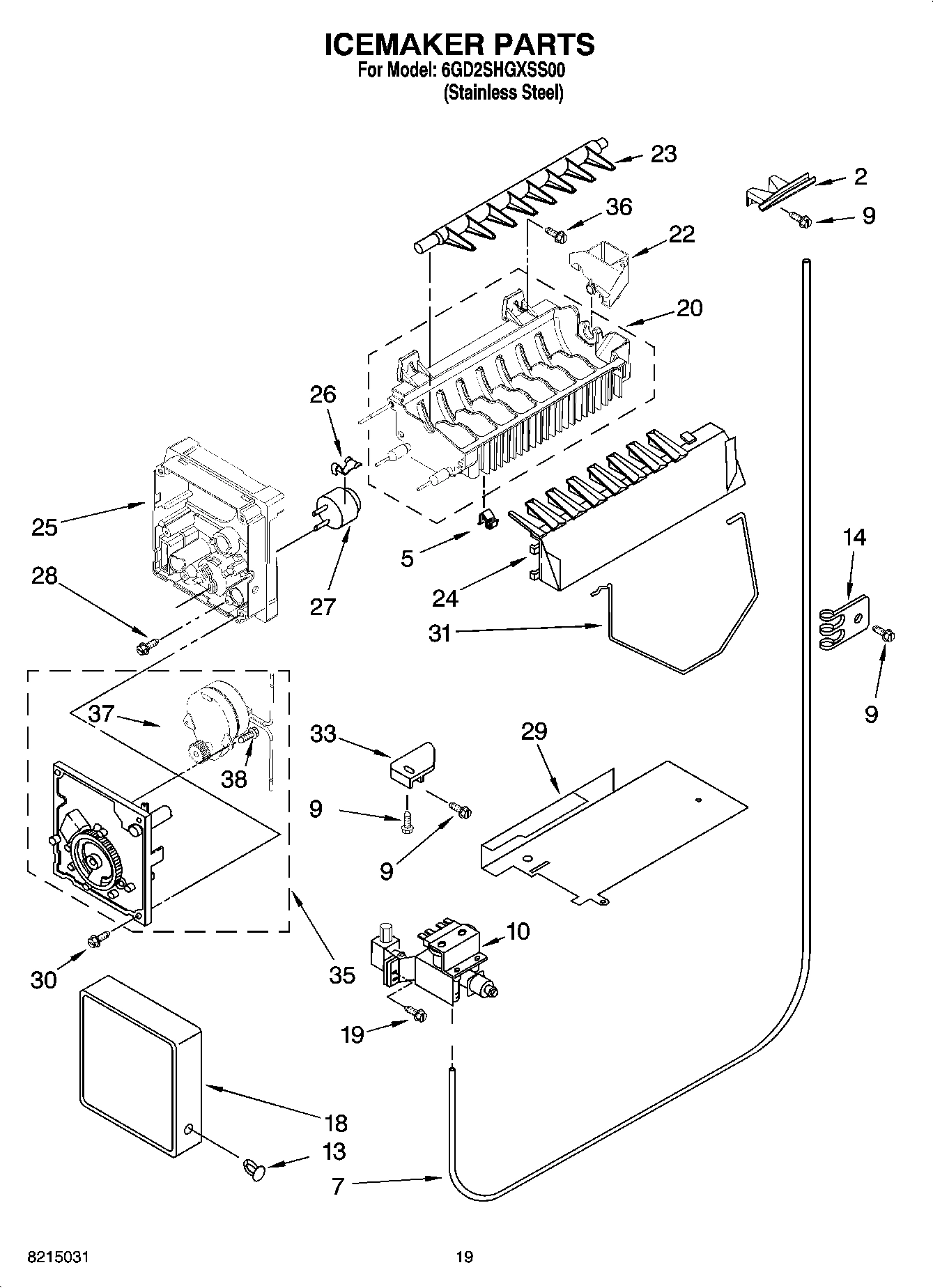 12 - ICEMAKER PARTS, OPTIONAL PARTS (NOT INCLUDED)