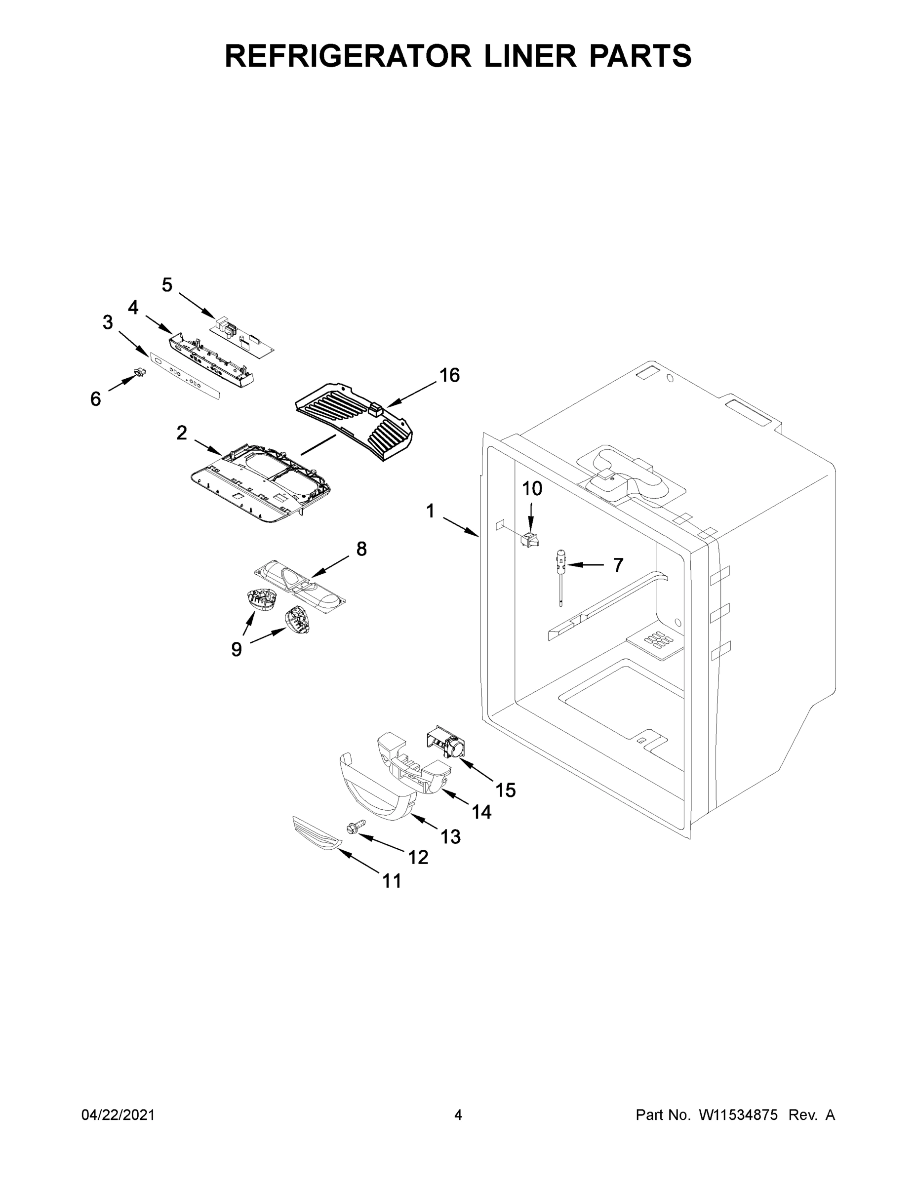 03 - REFRIGERATOR LINER PARTS