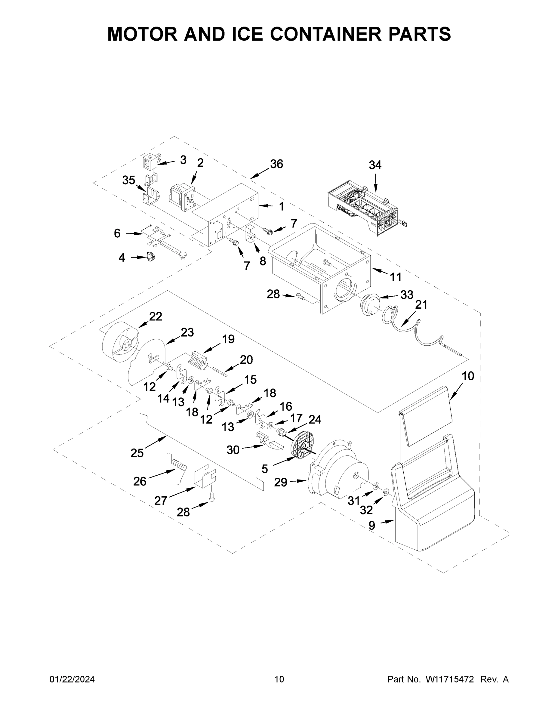 06 - MOTOR AND ICE CONTAINER PARTS