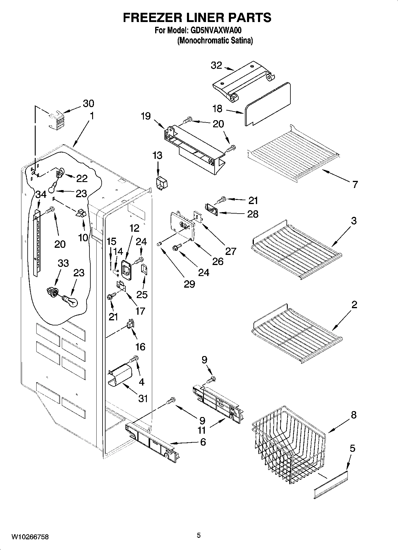 04 - FREEZER LINER PARTS