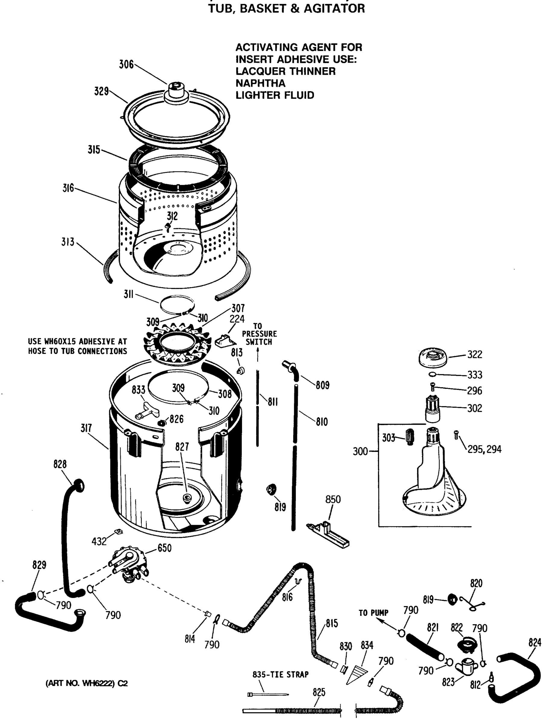 TUB, BASKET & AGITATOR