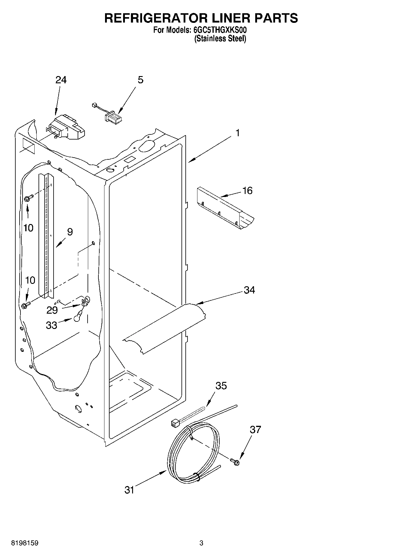 02 - REFRIGERATOR LINER PARTS