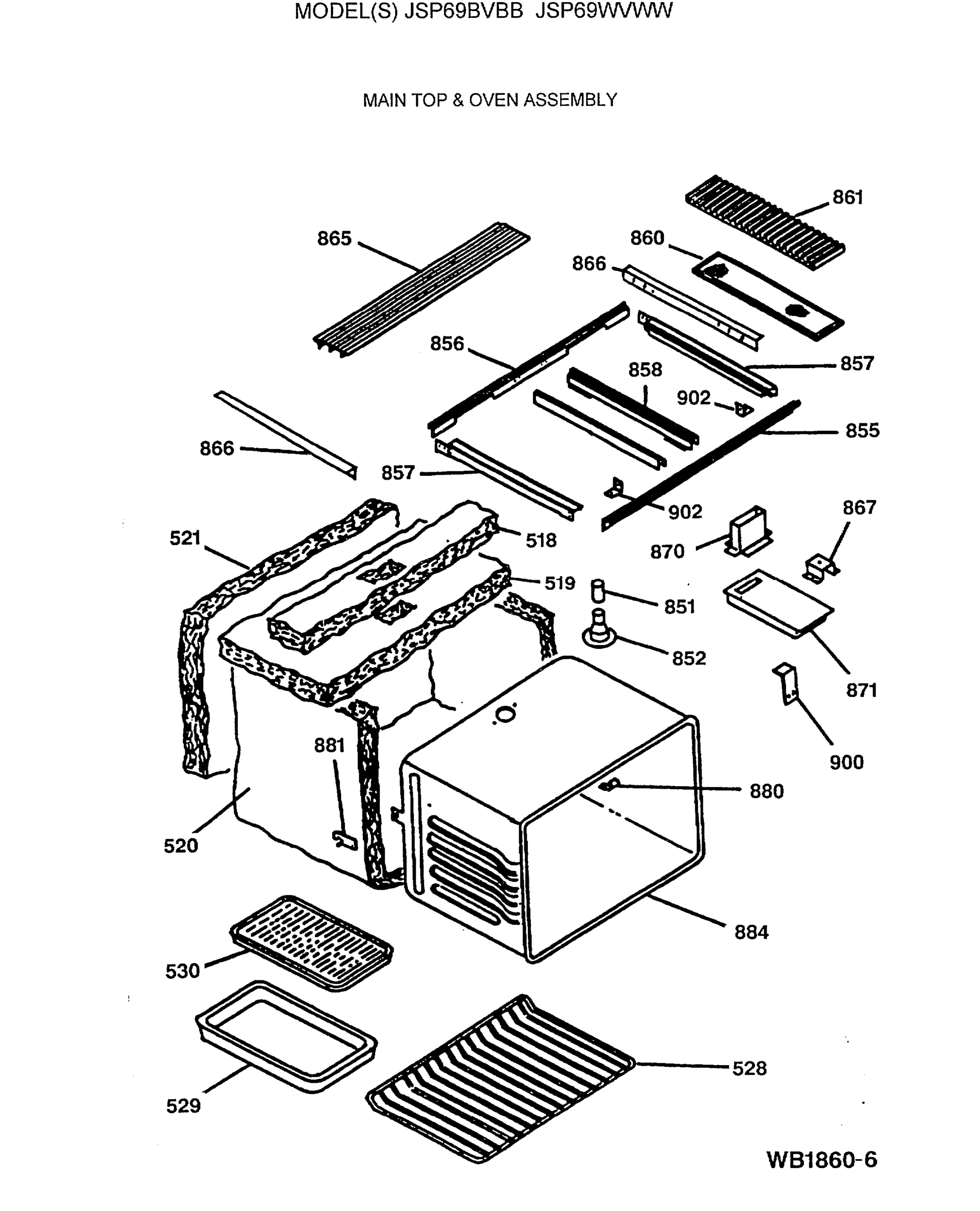 MAIN TOP & OVEN ASSEMBLY
