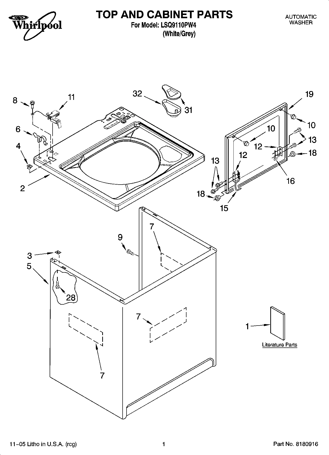 01 - TOP AND CABINET PARTS