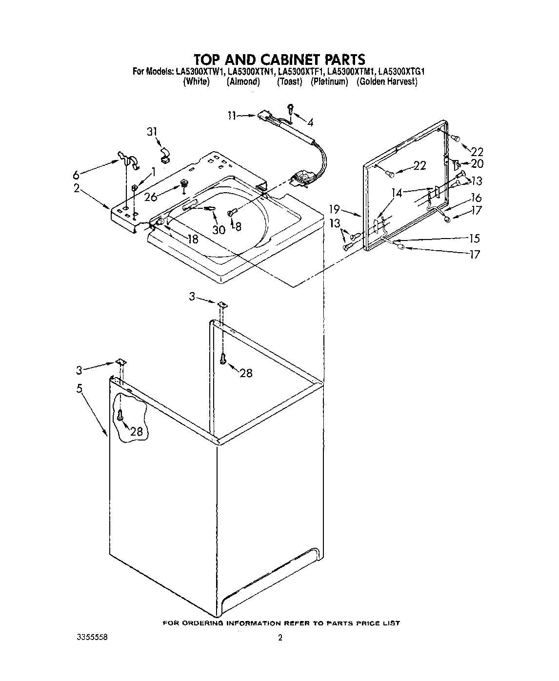 02 - TOP AND CABINET, LIT/OPTIONAL