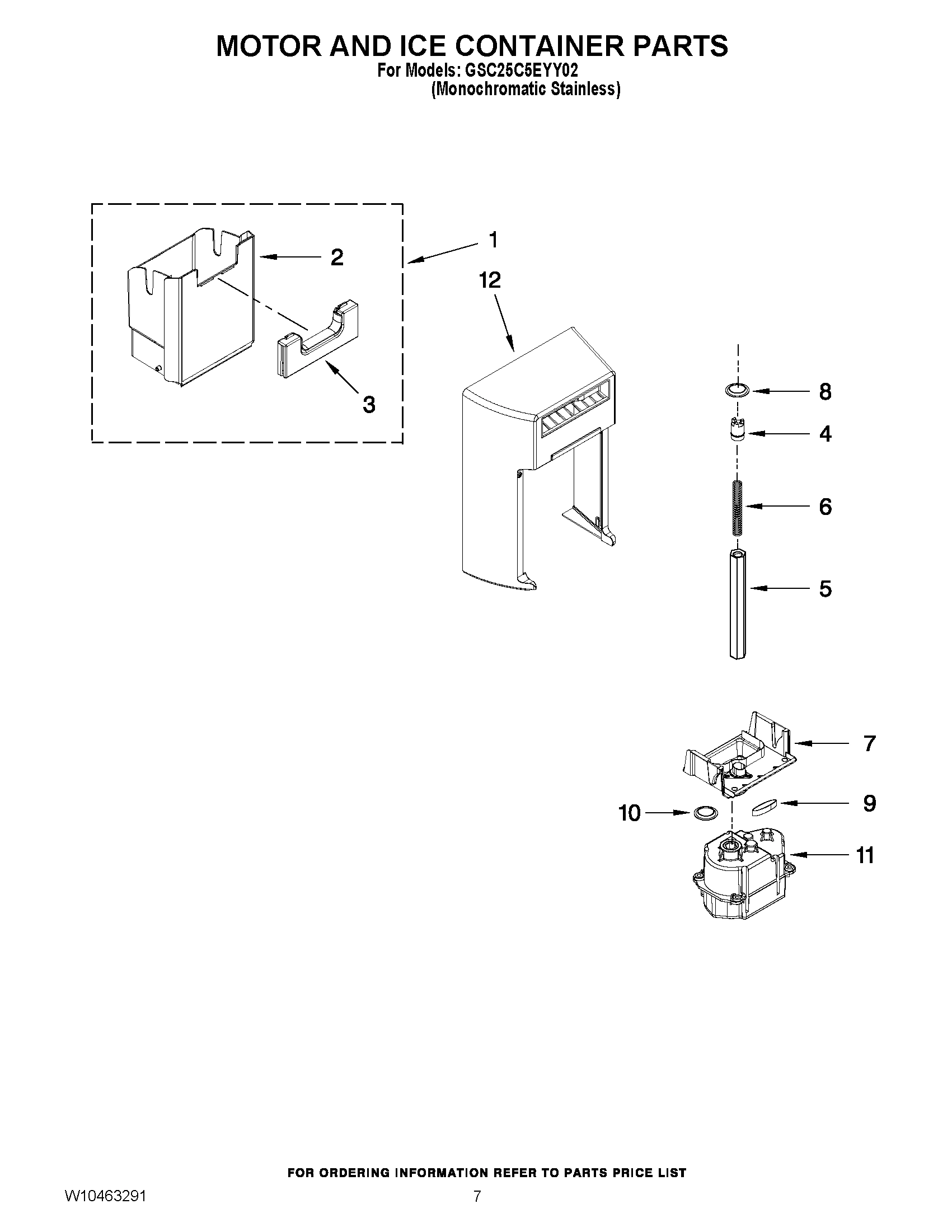 05 - MOTOR AND ICE CONTAINER PARTS