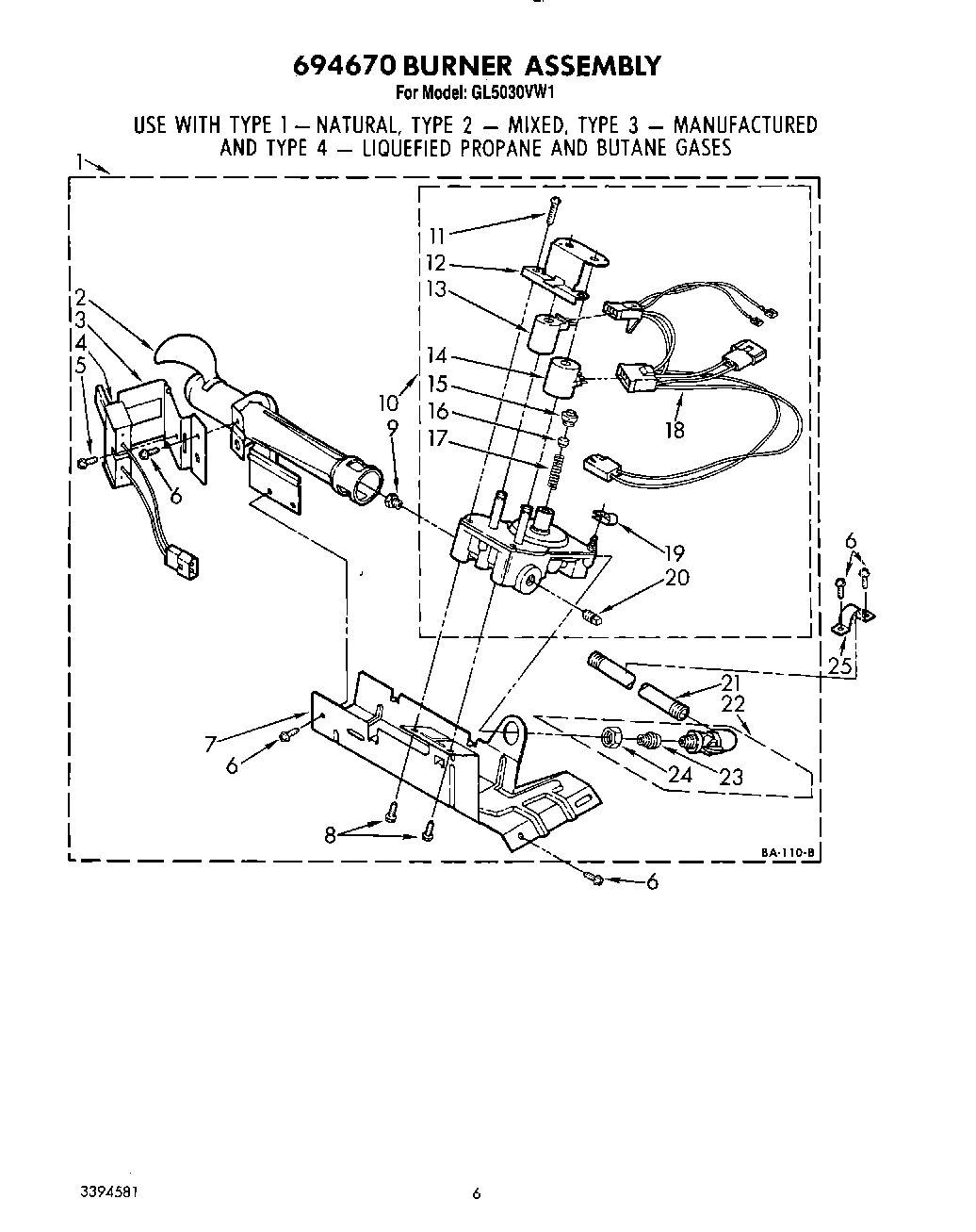 04 - 694670 BURNER ASSEMBLY
