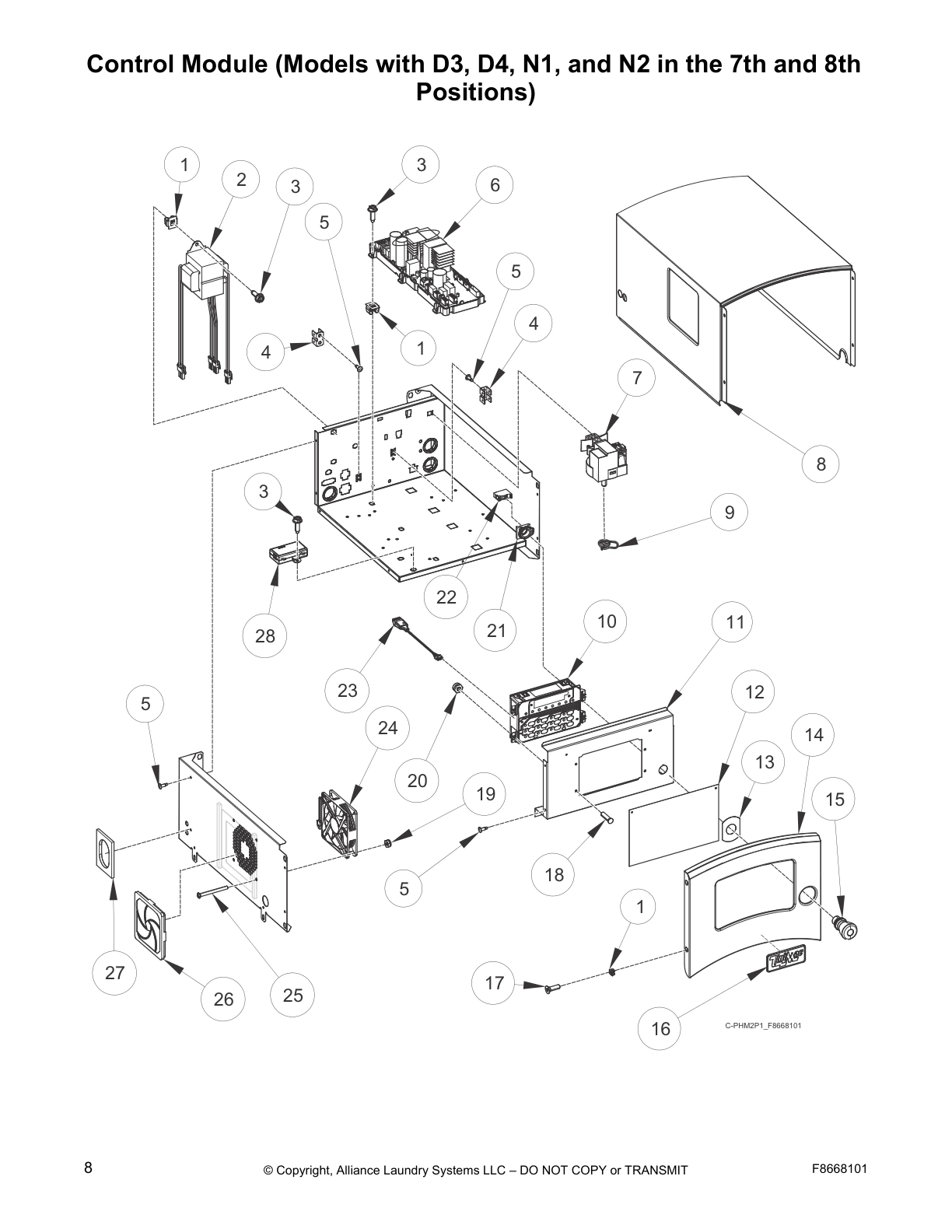 Control Module (Models with D3, D4, N1, and N2 in the 7th and 8th
Positions)