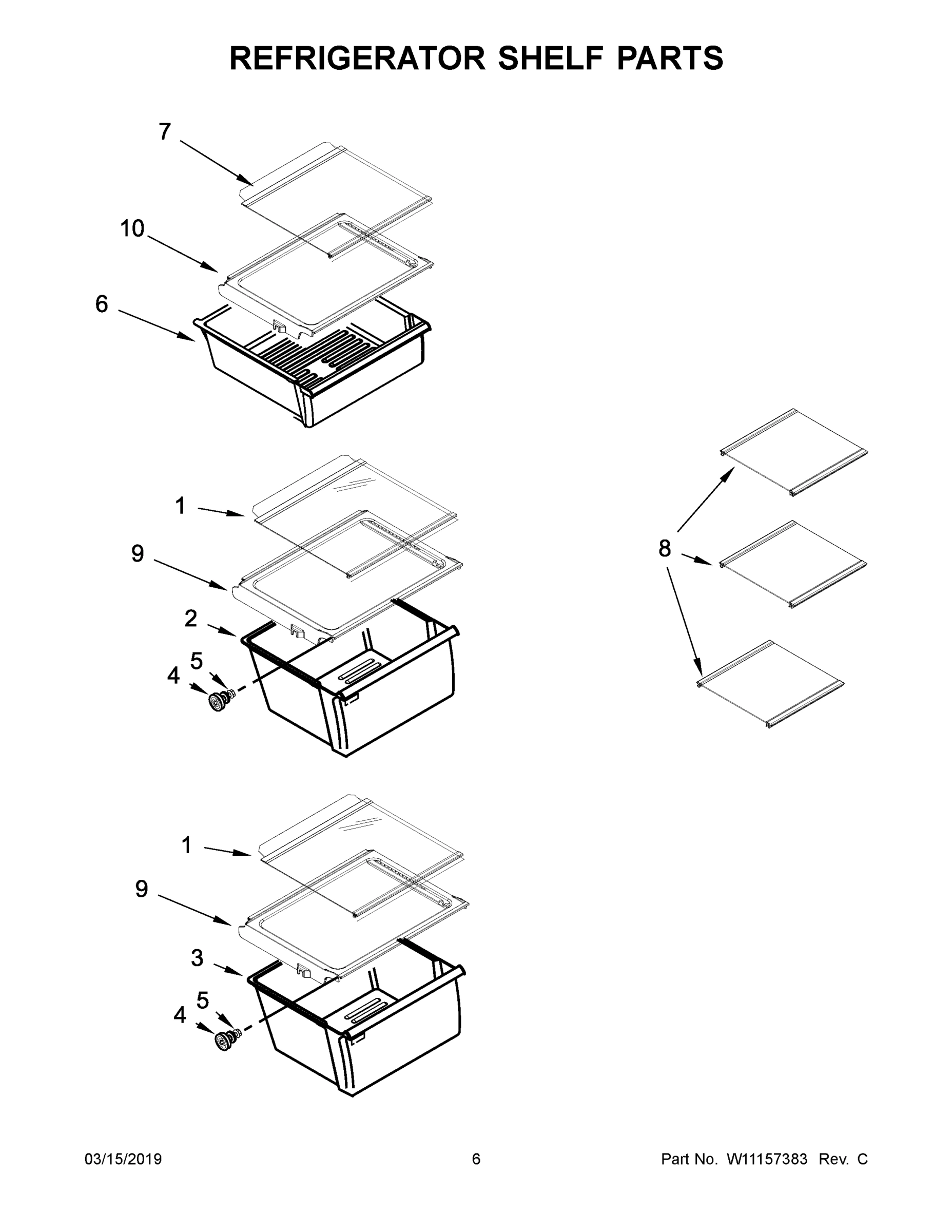 04 - REFRIGERATOR SHELF PARTS