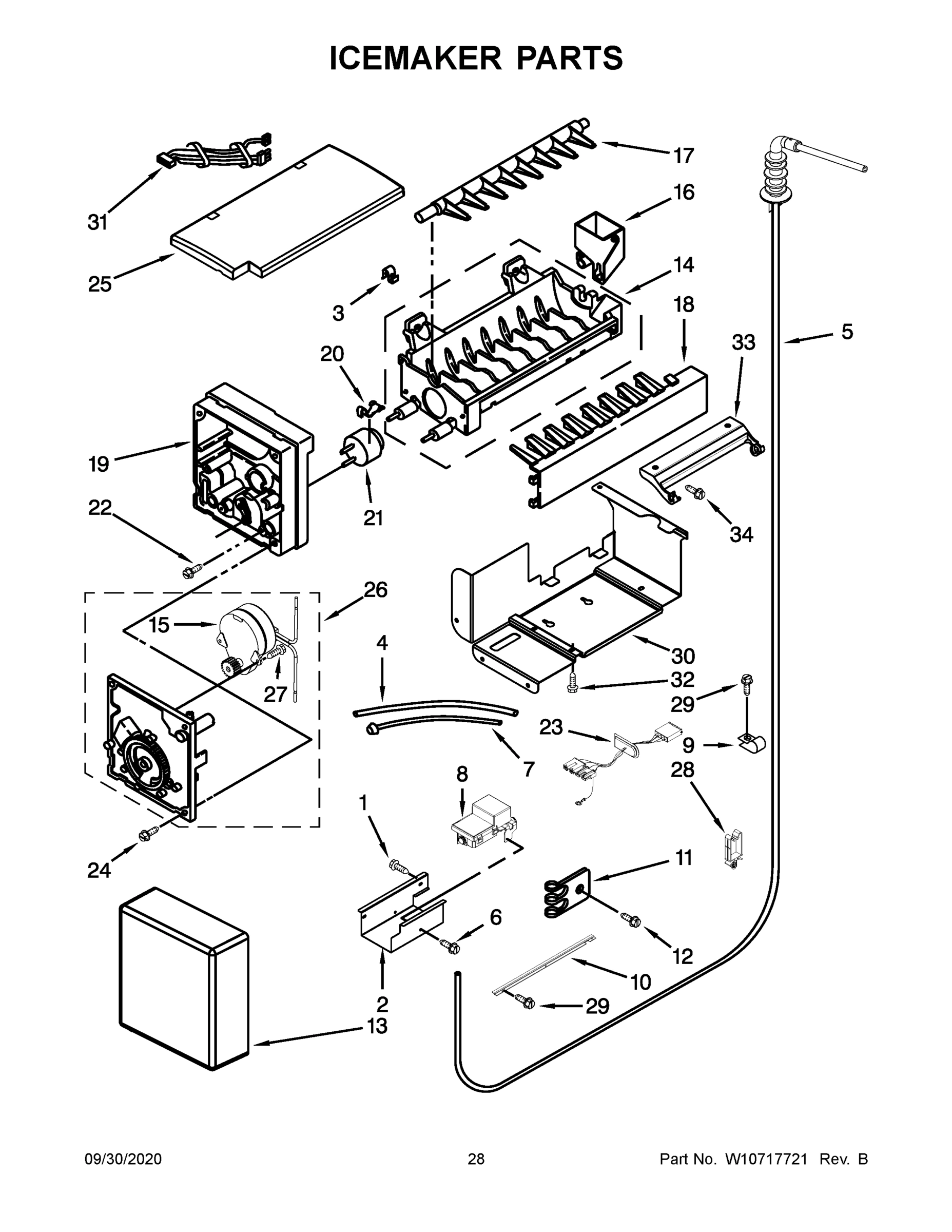 15 - ICEMAKER PARTS