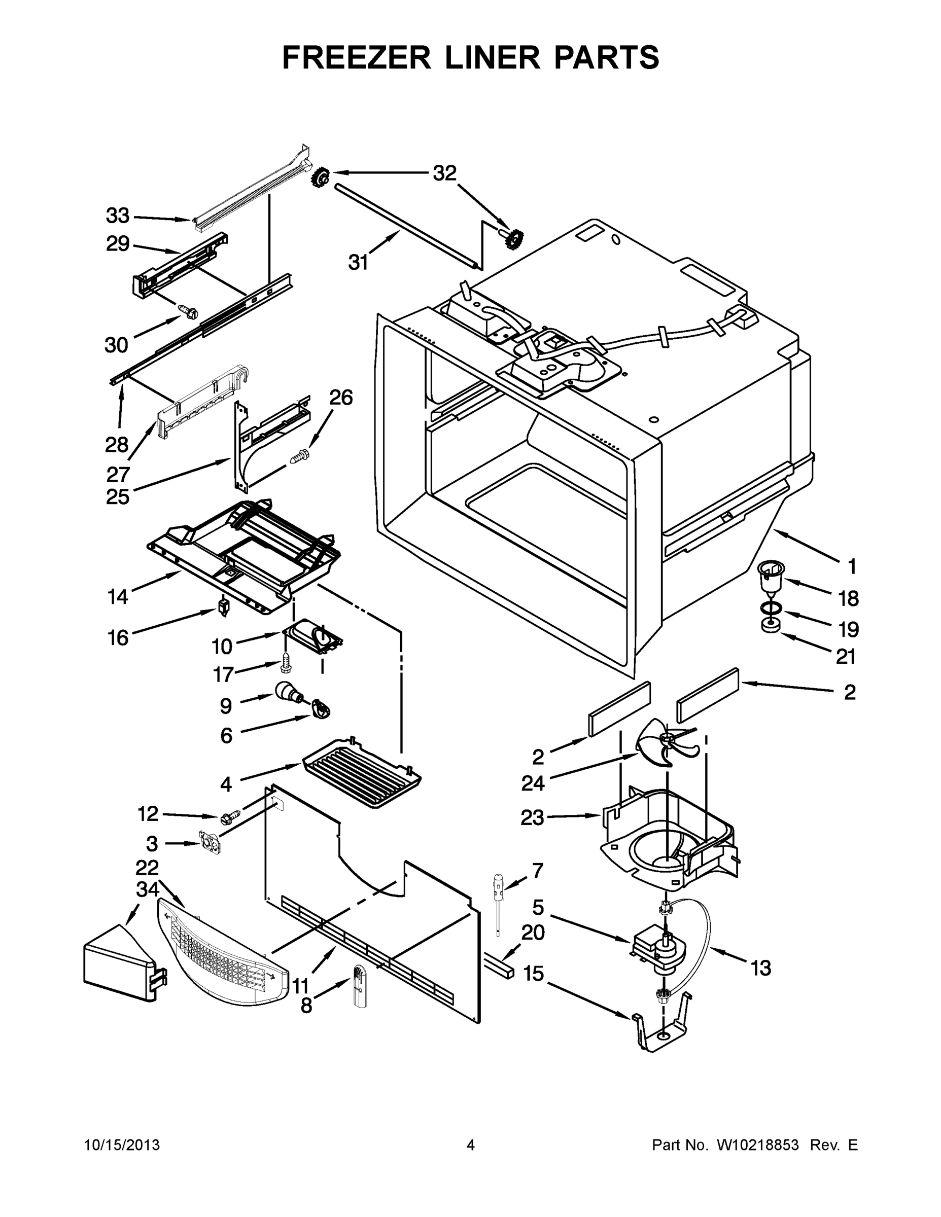 03 - FREEZER LINER PARTS
