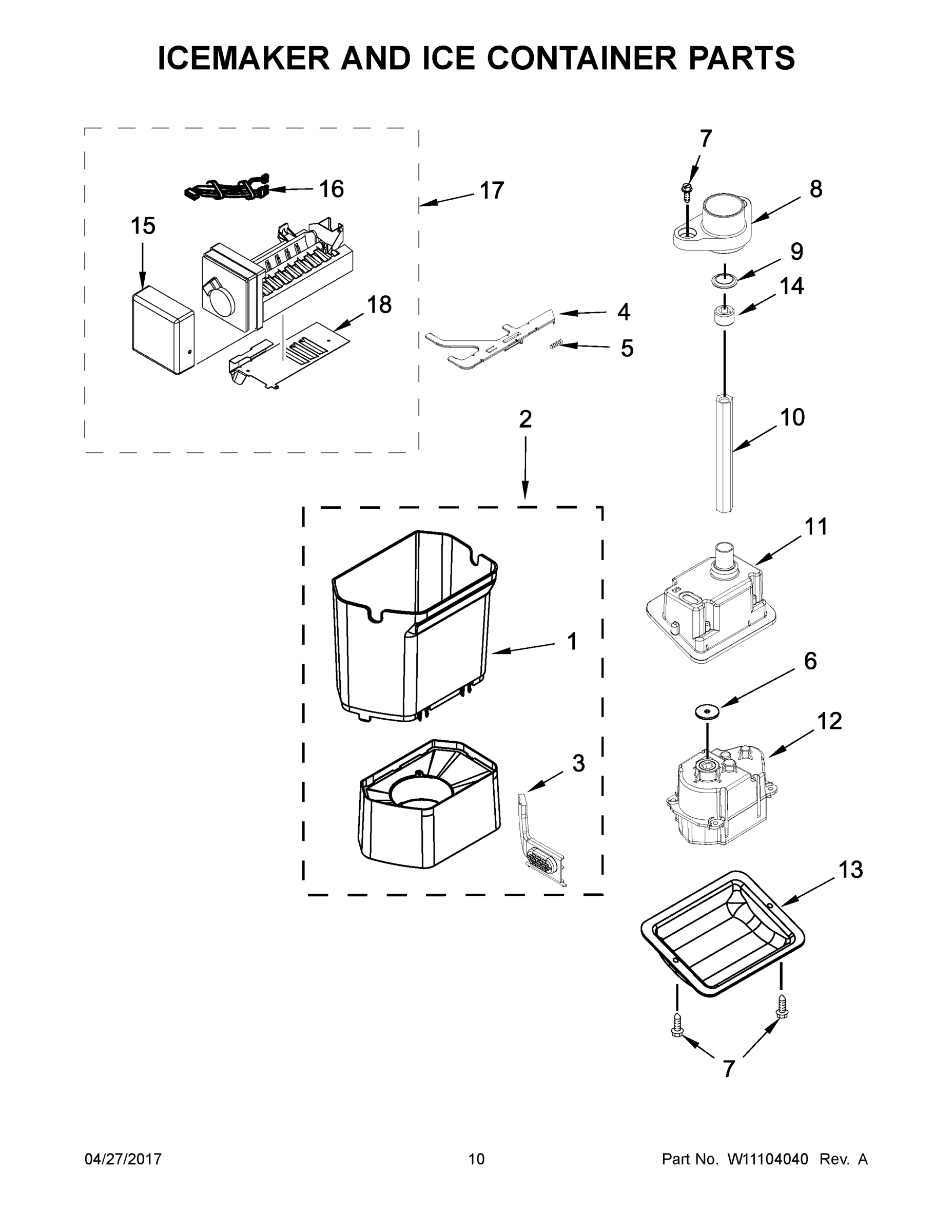 06 - ICEMAKER AND ICE CONTAINER PARTS