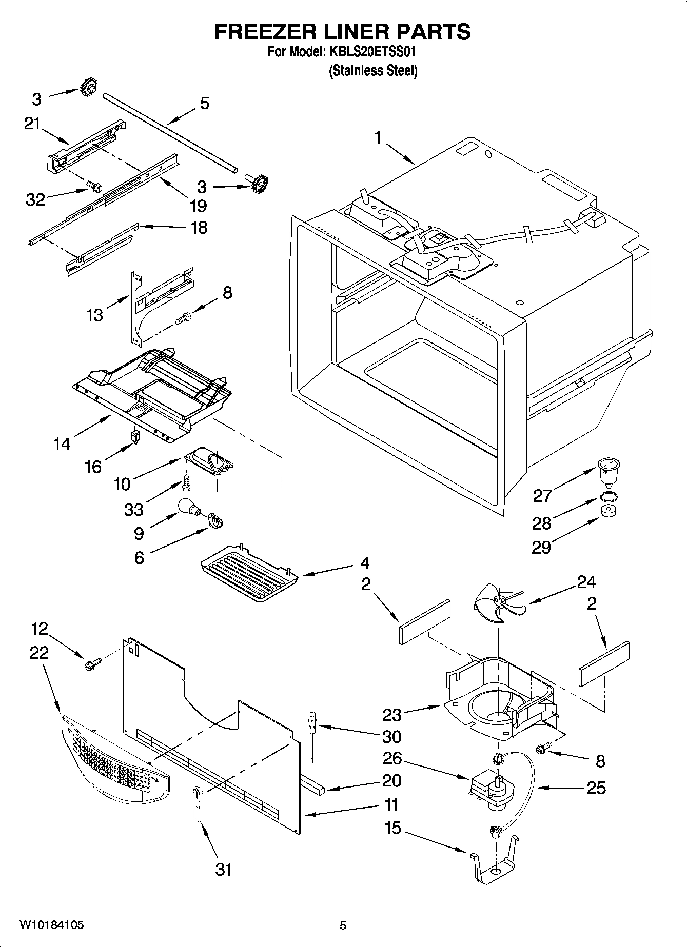 03 - FREEZER LINER PARTS
