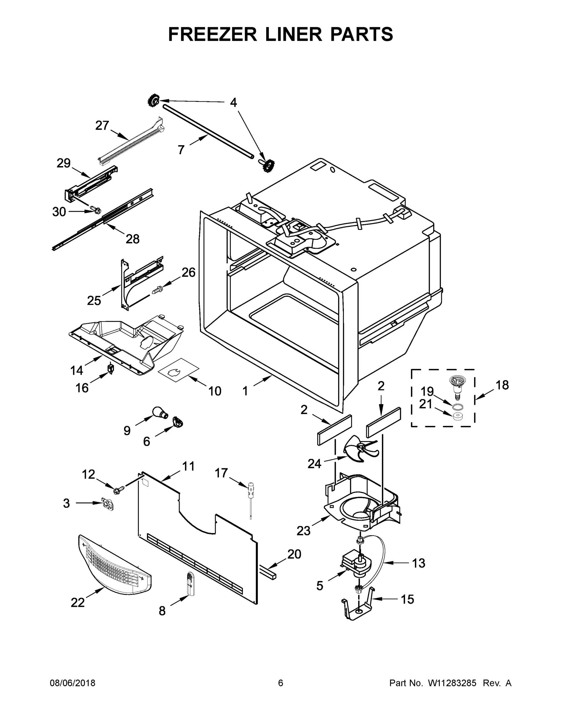 04 - FREEZER LINER PARTS