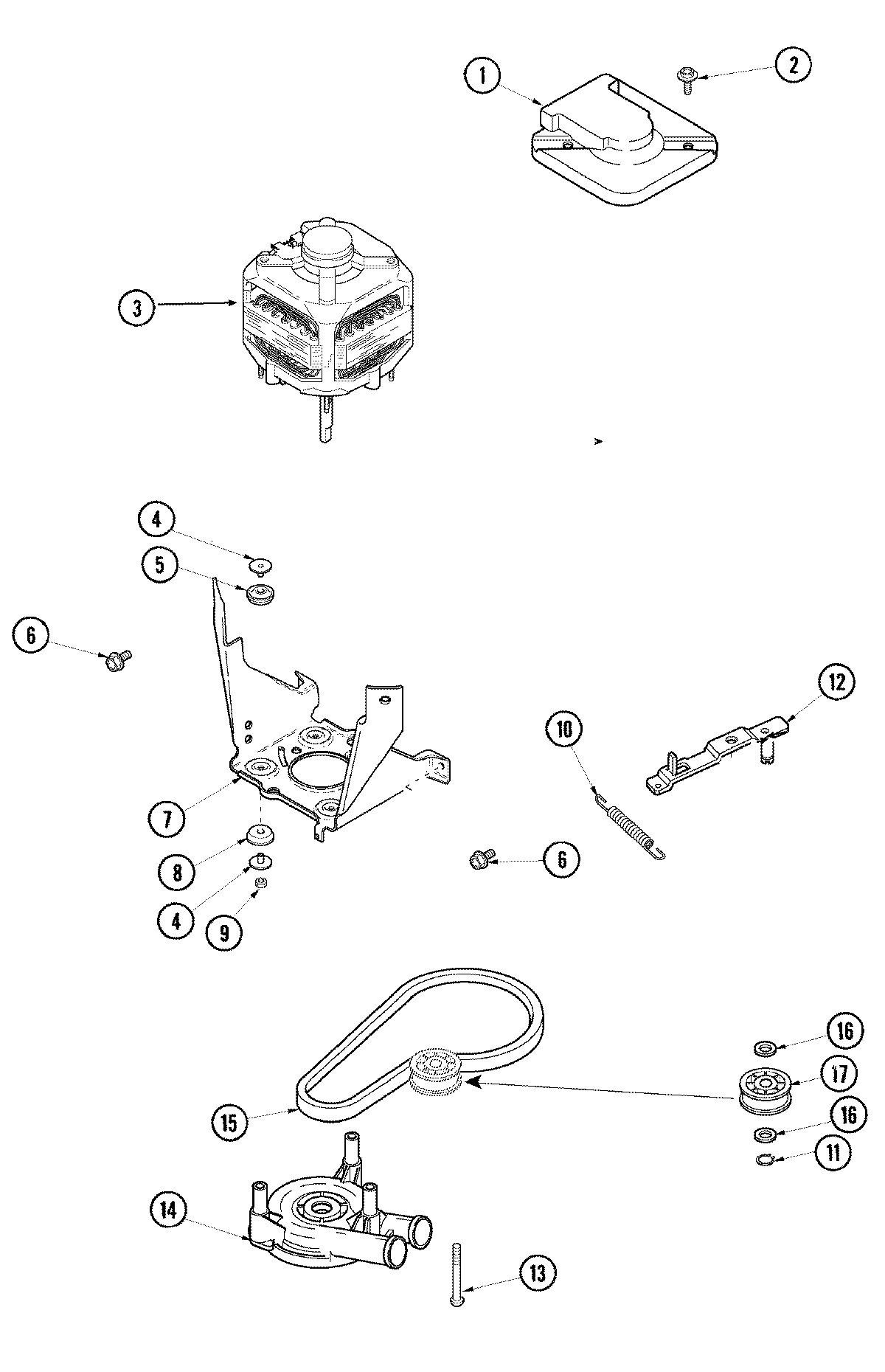 04 - MOTOR, PUMP AND IDLER ASSEMBLY