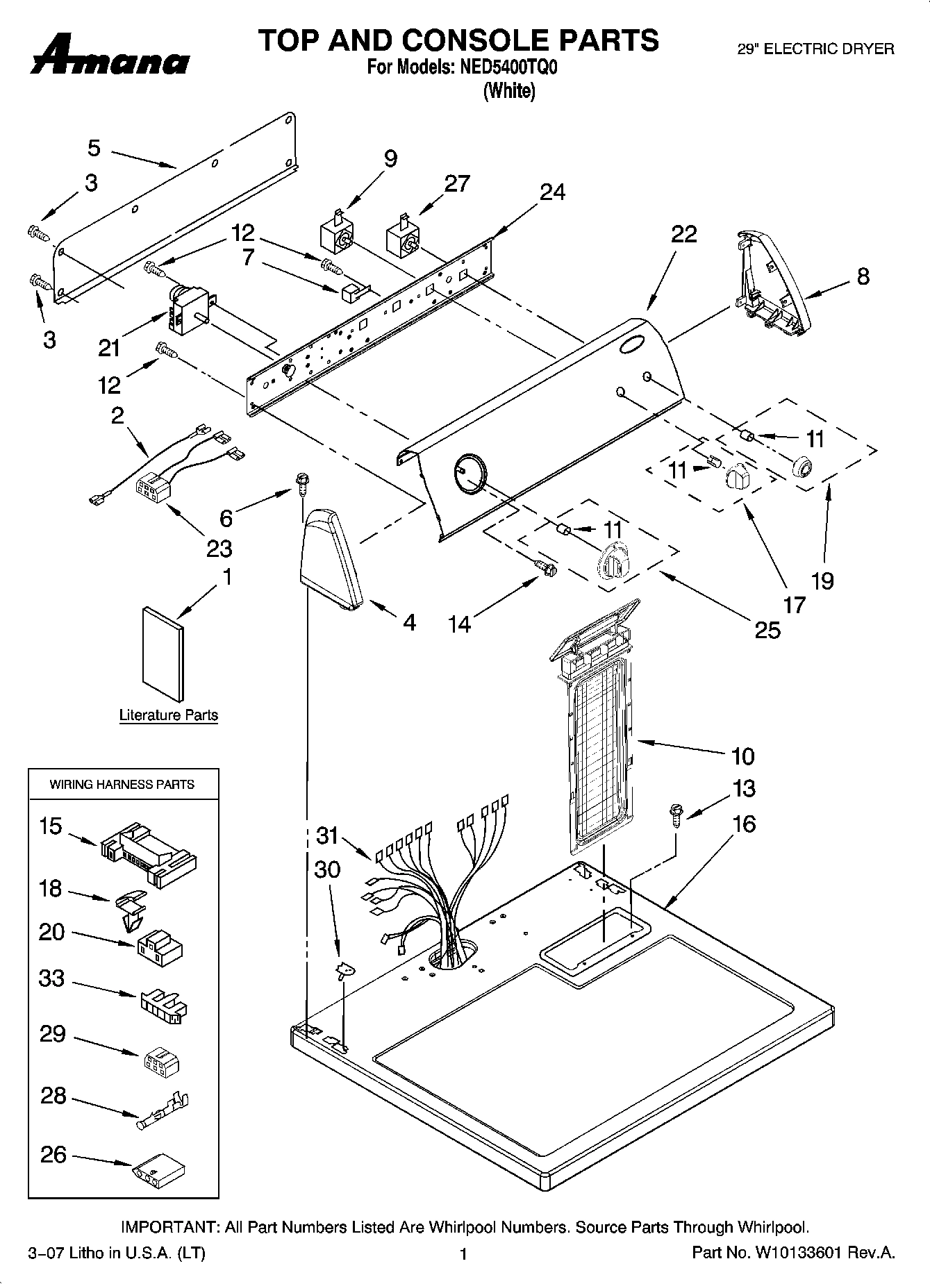01 - TOP AND CONSOLE PARTS