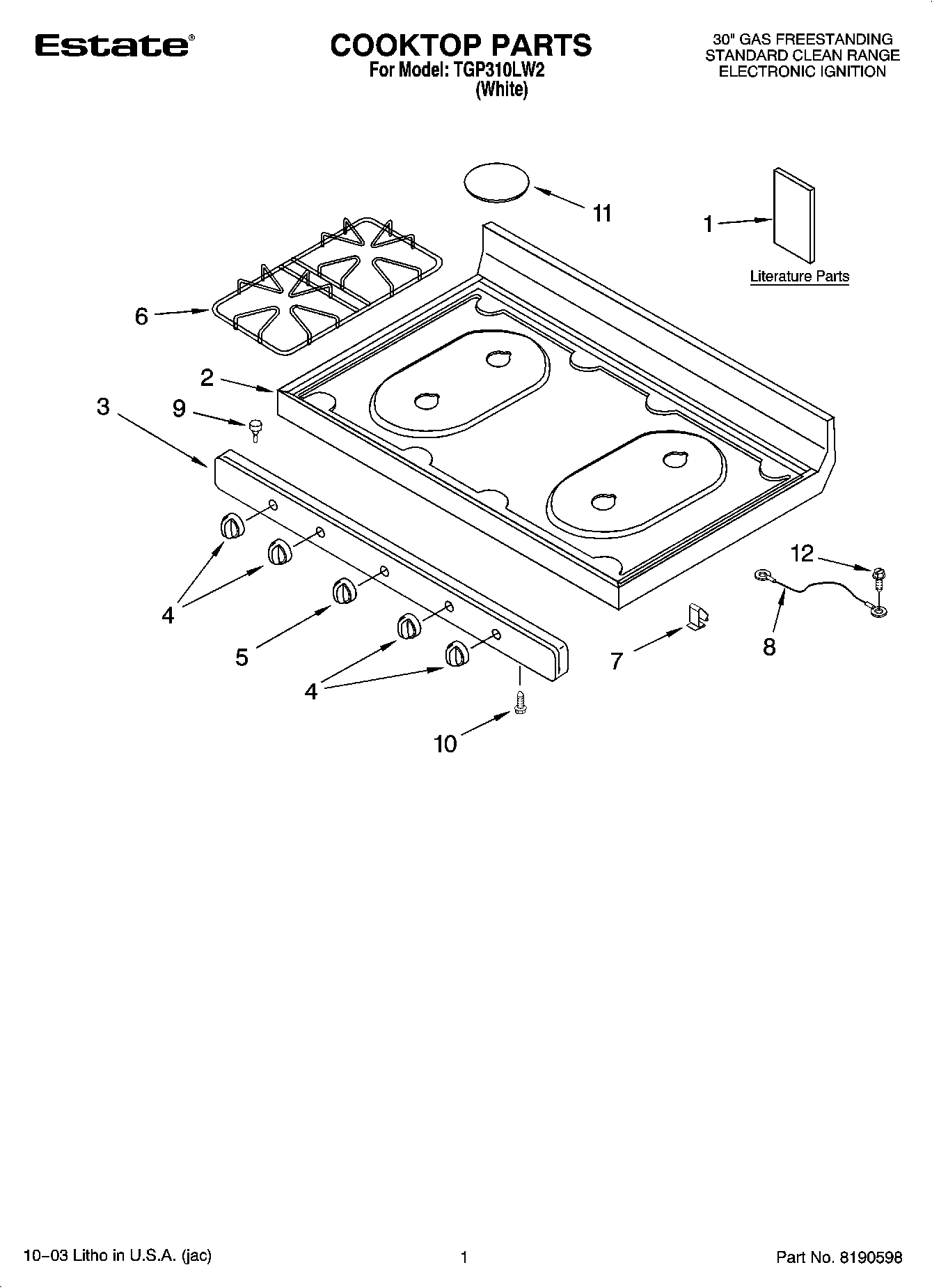 01 - COOKTOP PARTS