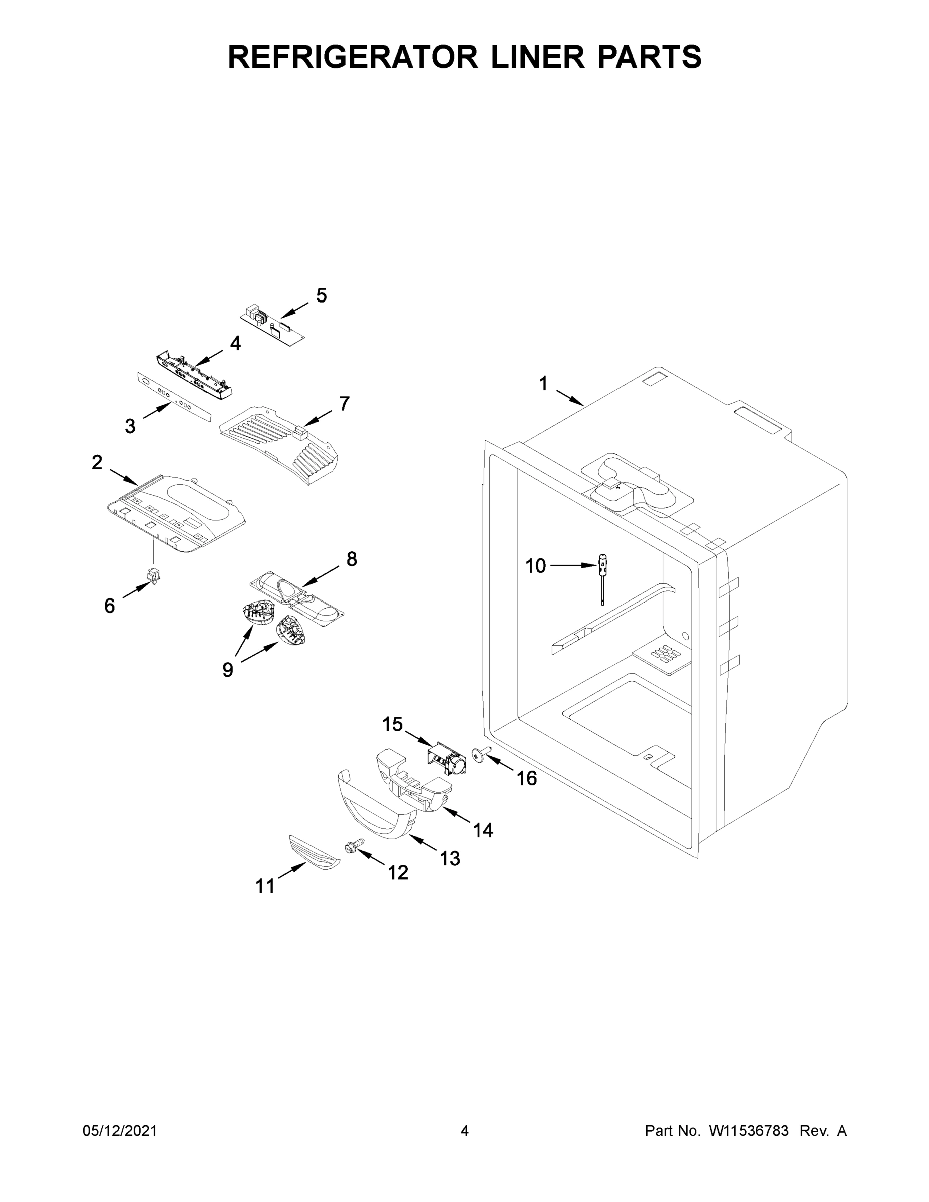 03 - REFRIGERATOR LINER PARTS