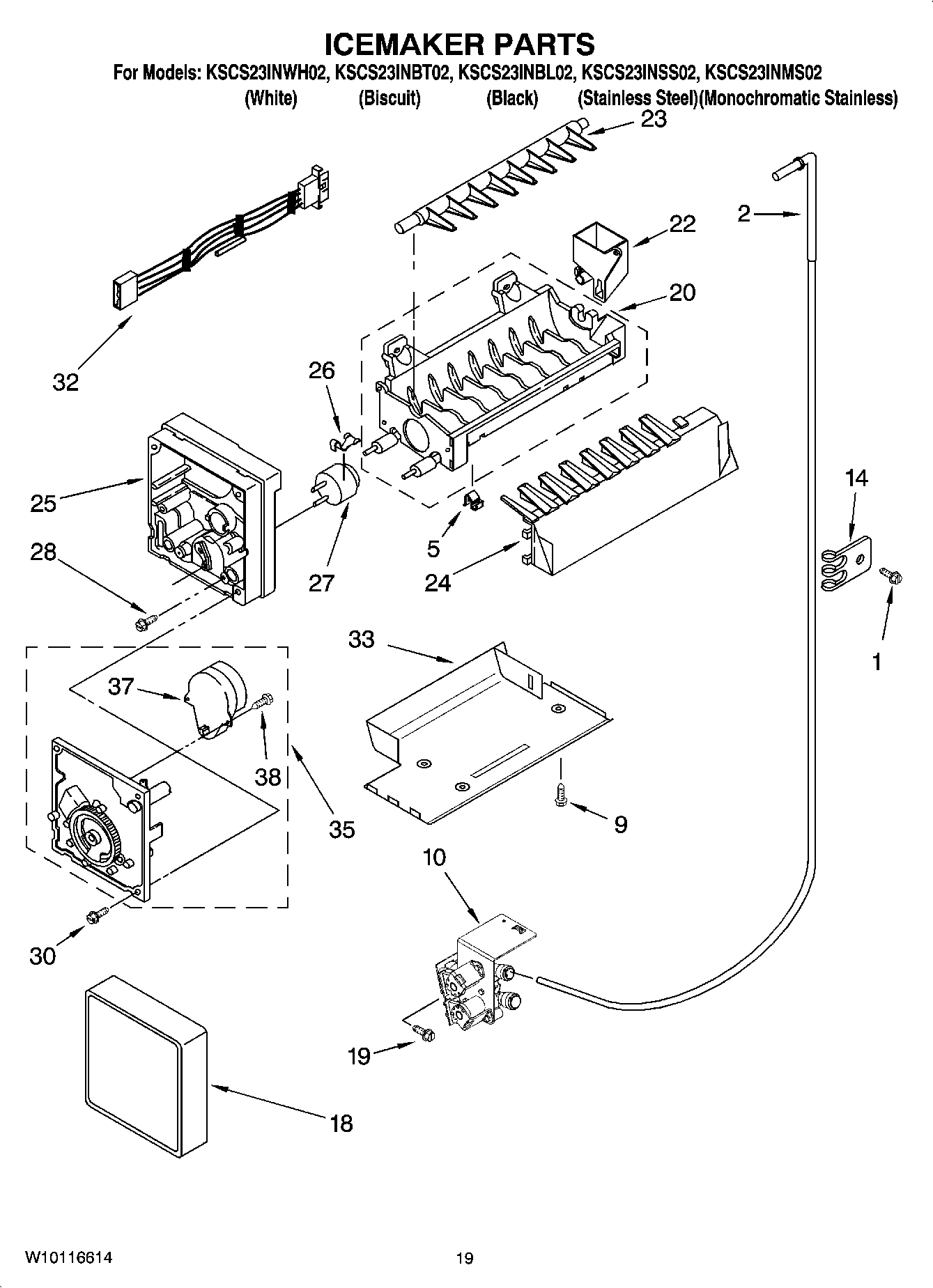 12 - ICEMAKER PARTS, OPTIONAL PARTS (NOT INCLUDED)
