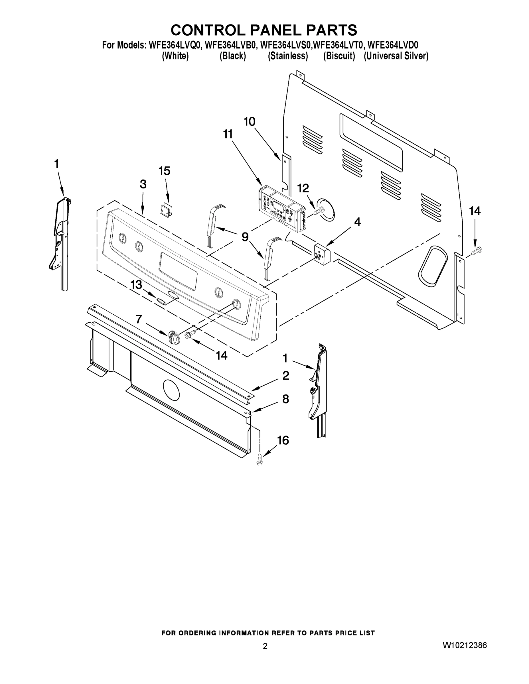 02 - CONTROL PANEL PARTS