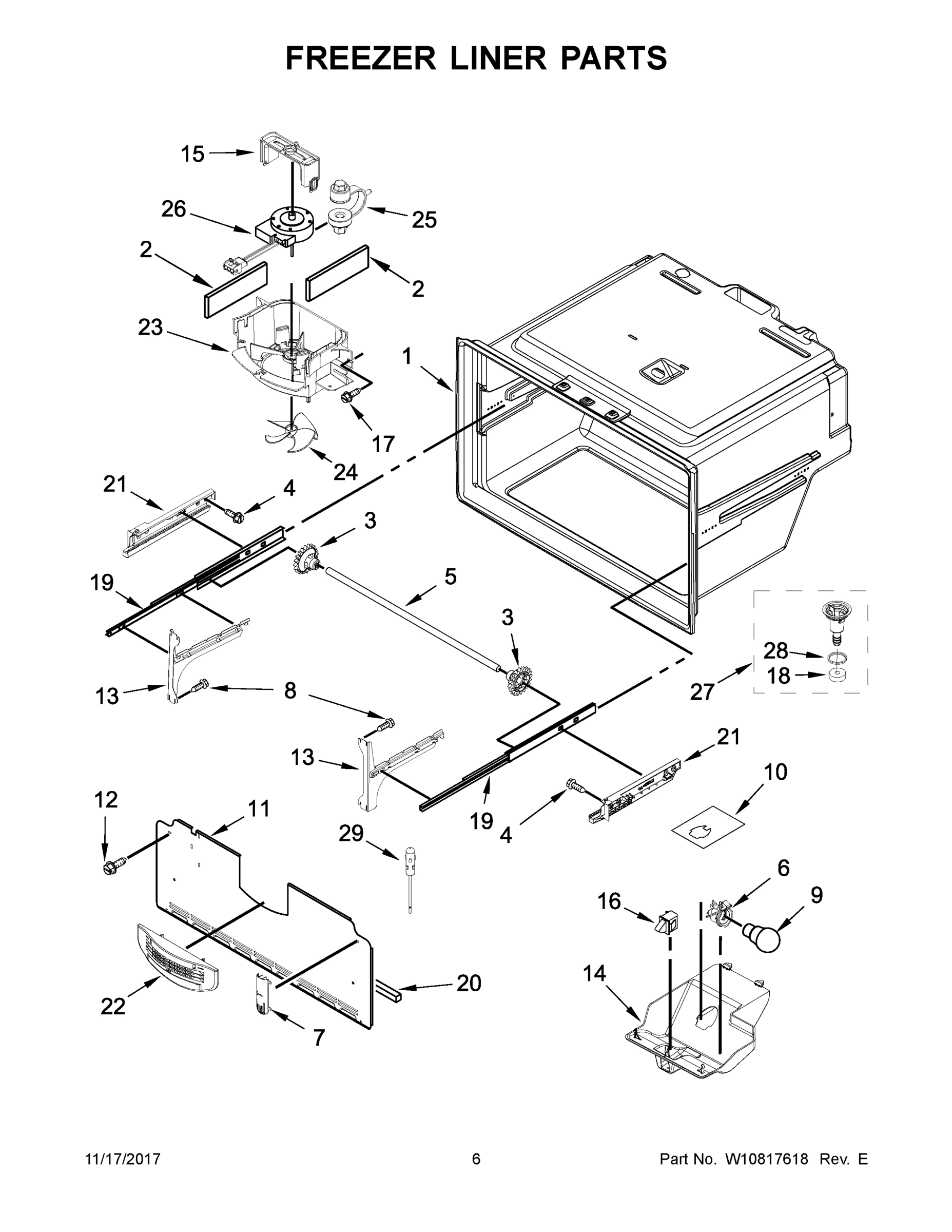 04 - FREEZER LINER PARTS