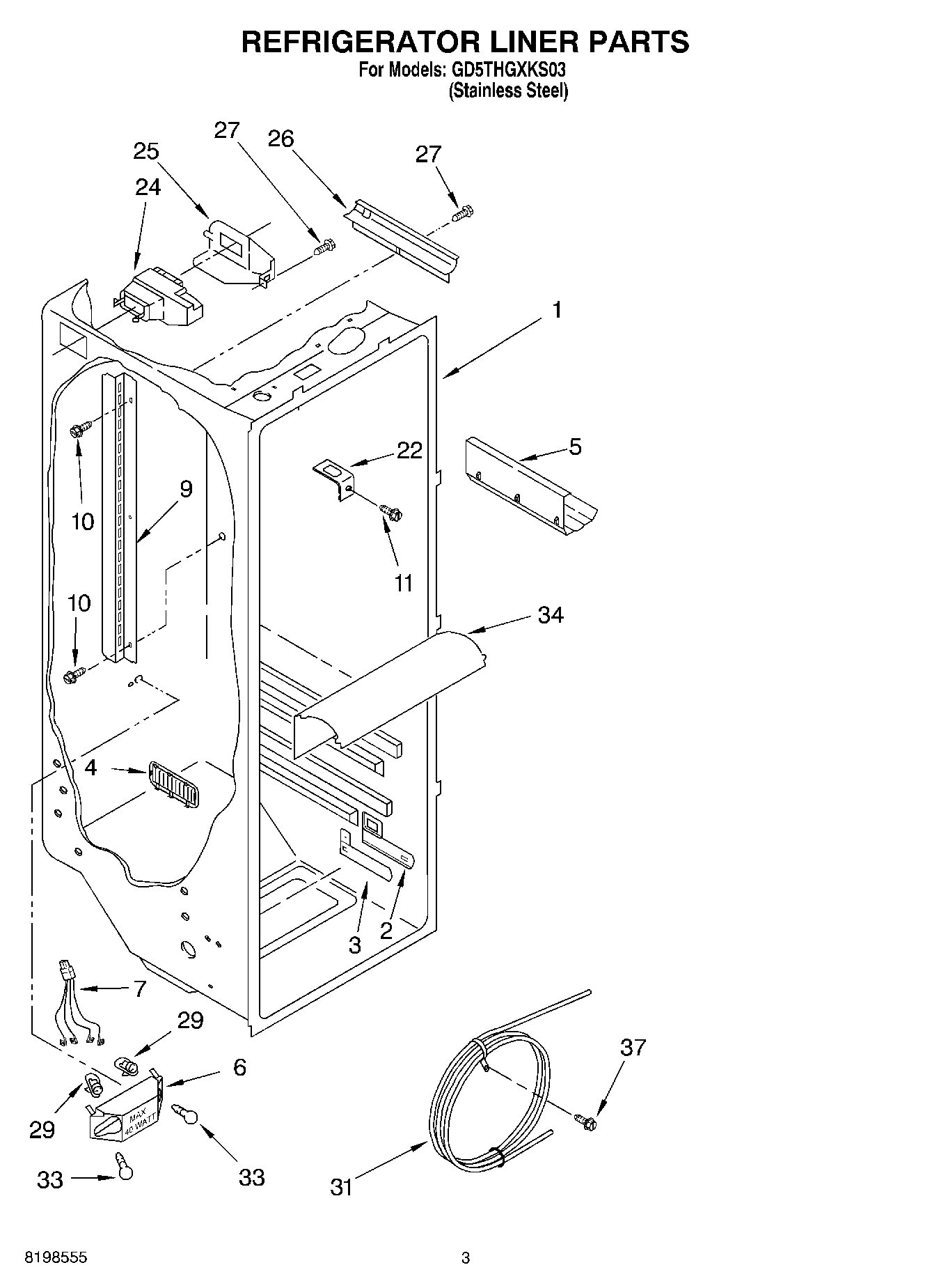 02 - REFRIGERATOR LINER PARTS