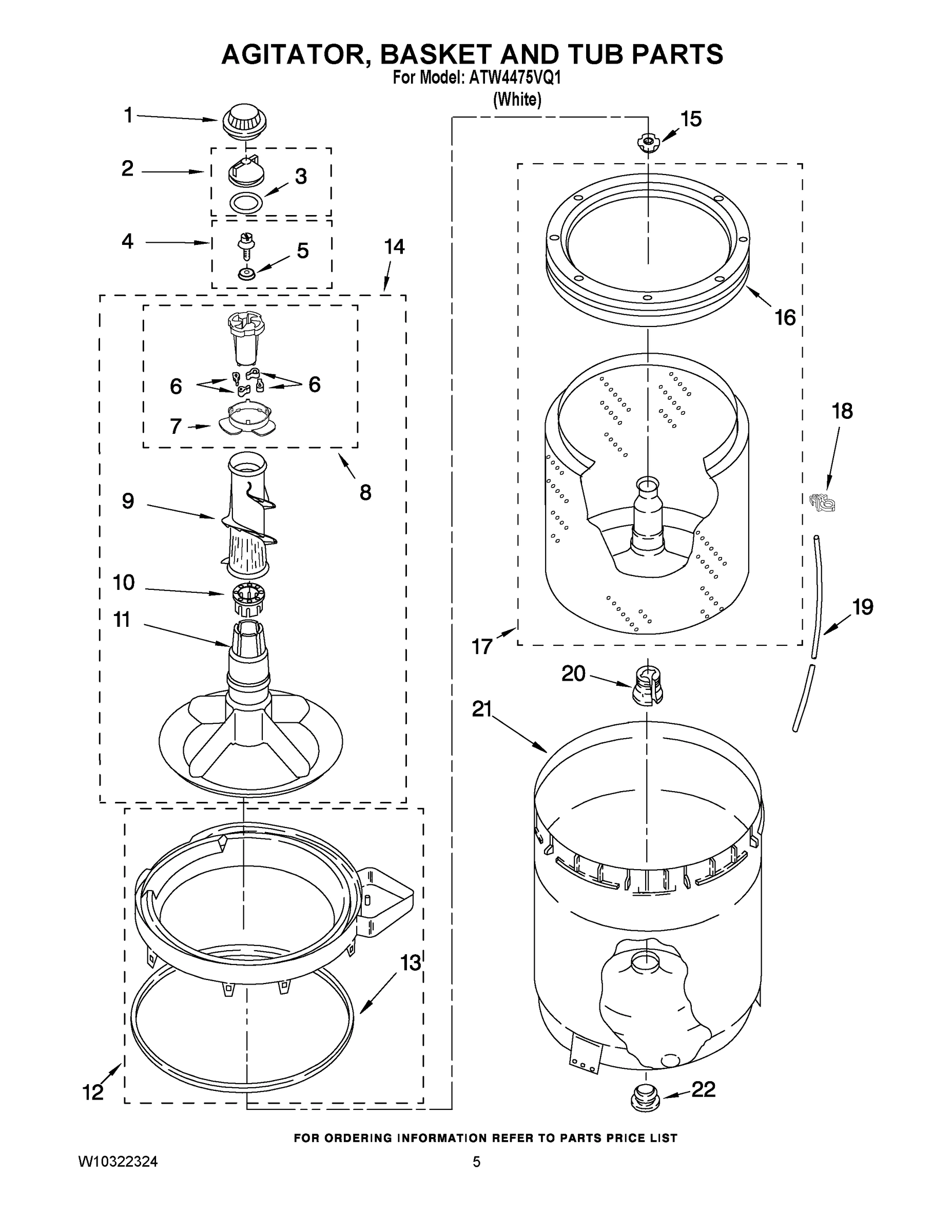 03 - AGITATOR, BASKET AND TUB PARTS