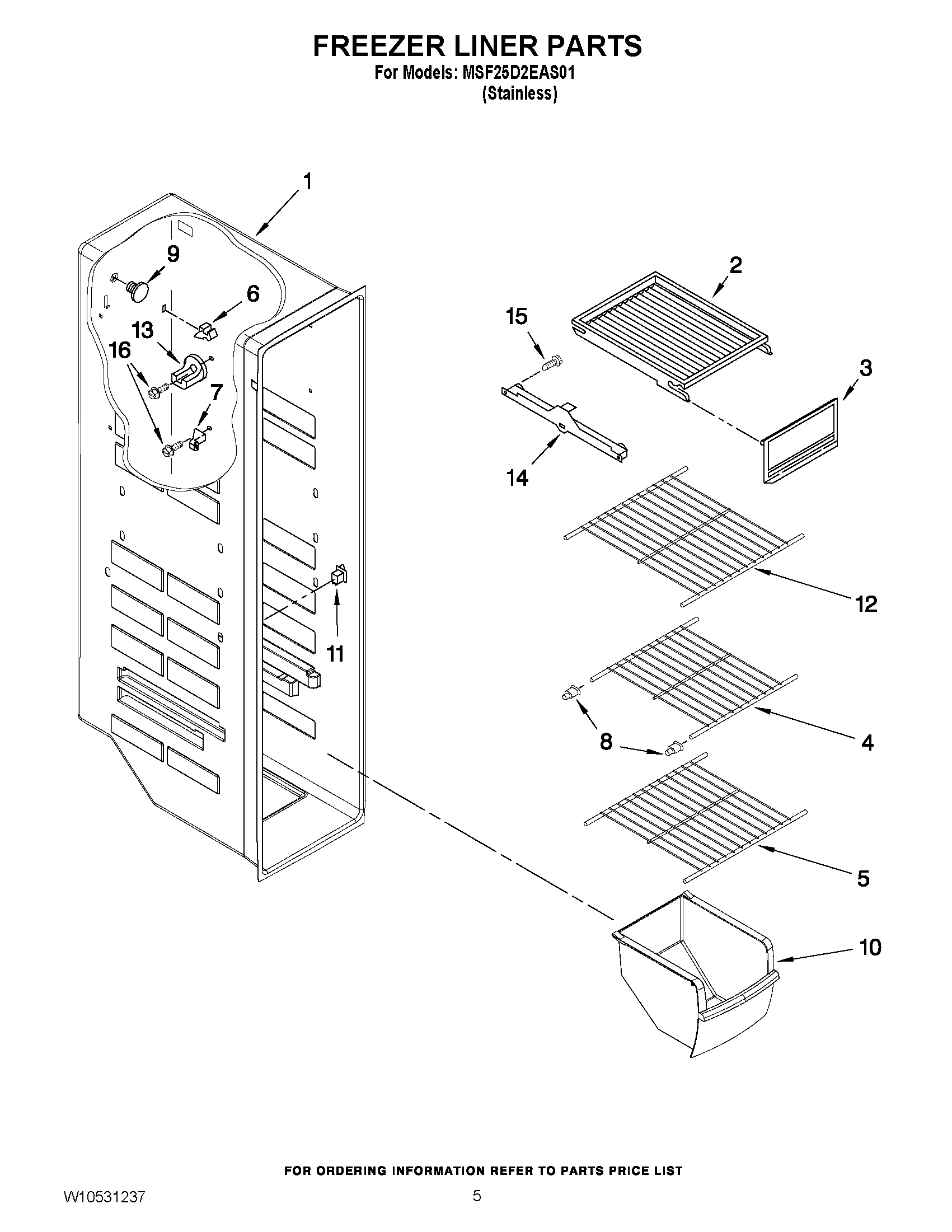 04 - FREEZER LINER PARTS