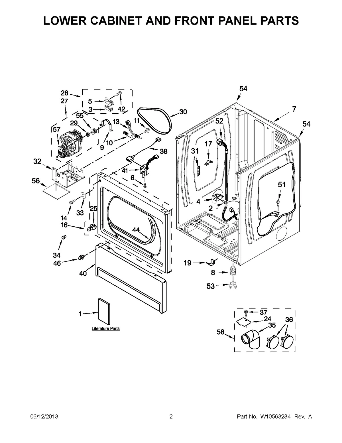 01 - LOWER CABINET AND FRONT PANEL PARTS