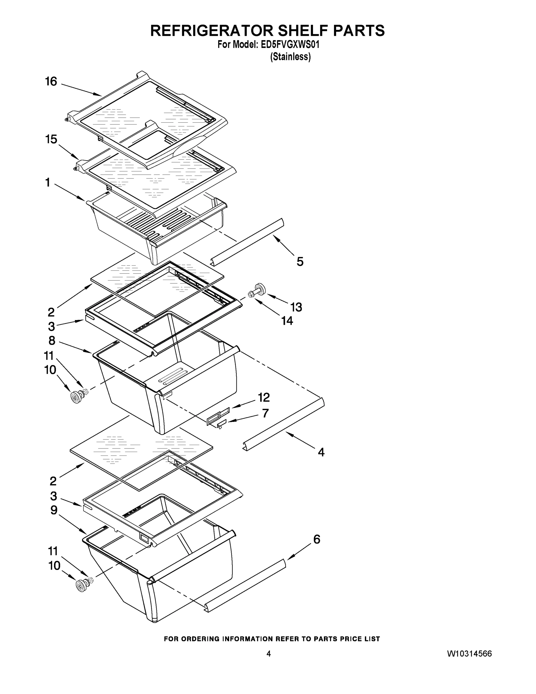 03 - REFRIGERATOR SHELF PARTS