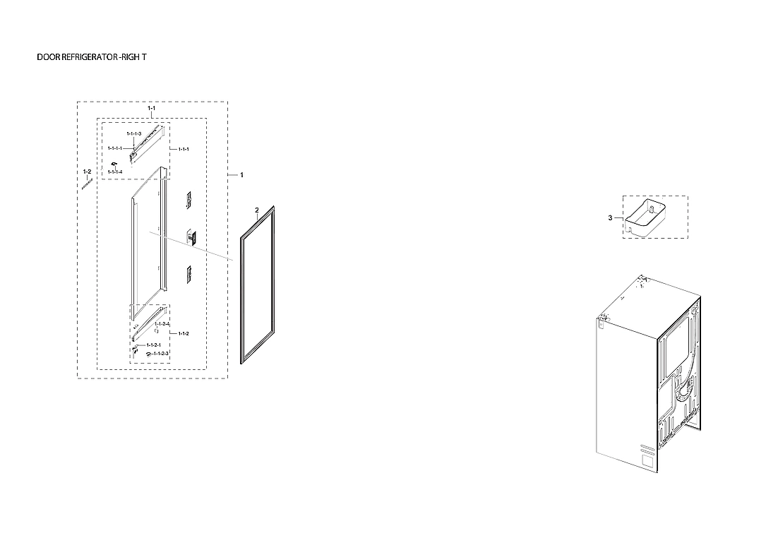 RIGHT REFRIGERATOR DOOR PARTS