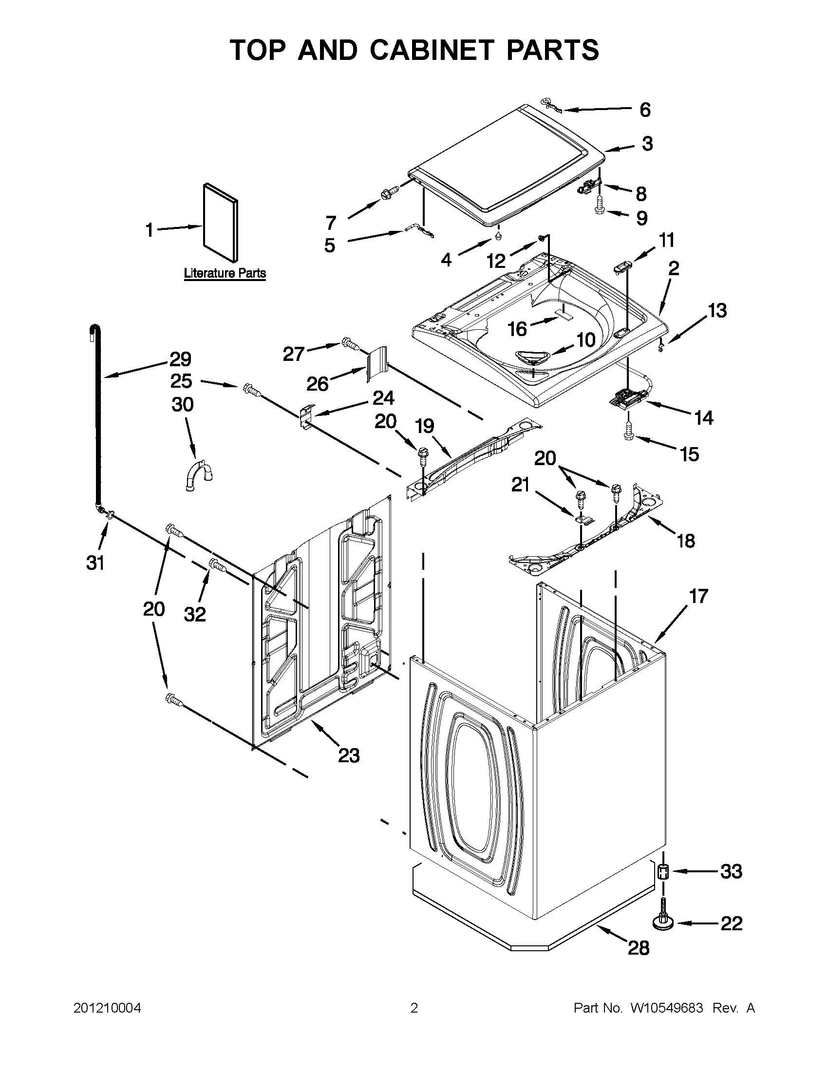 01 - TOP AND CABINET PARTS