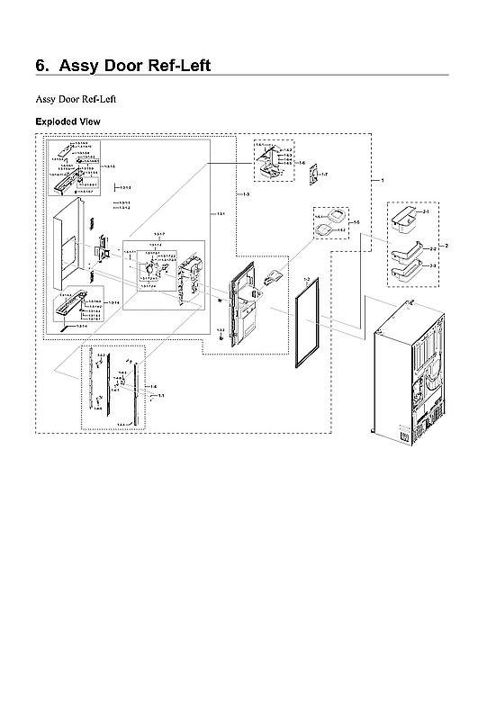 LEFT REFRIGERATOR DOOR PARTS