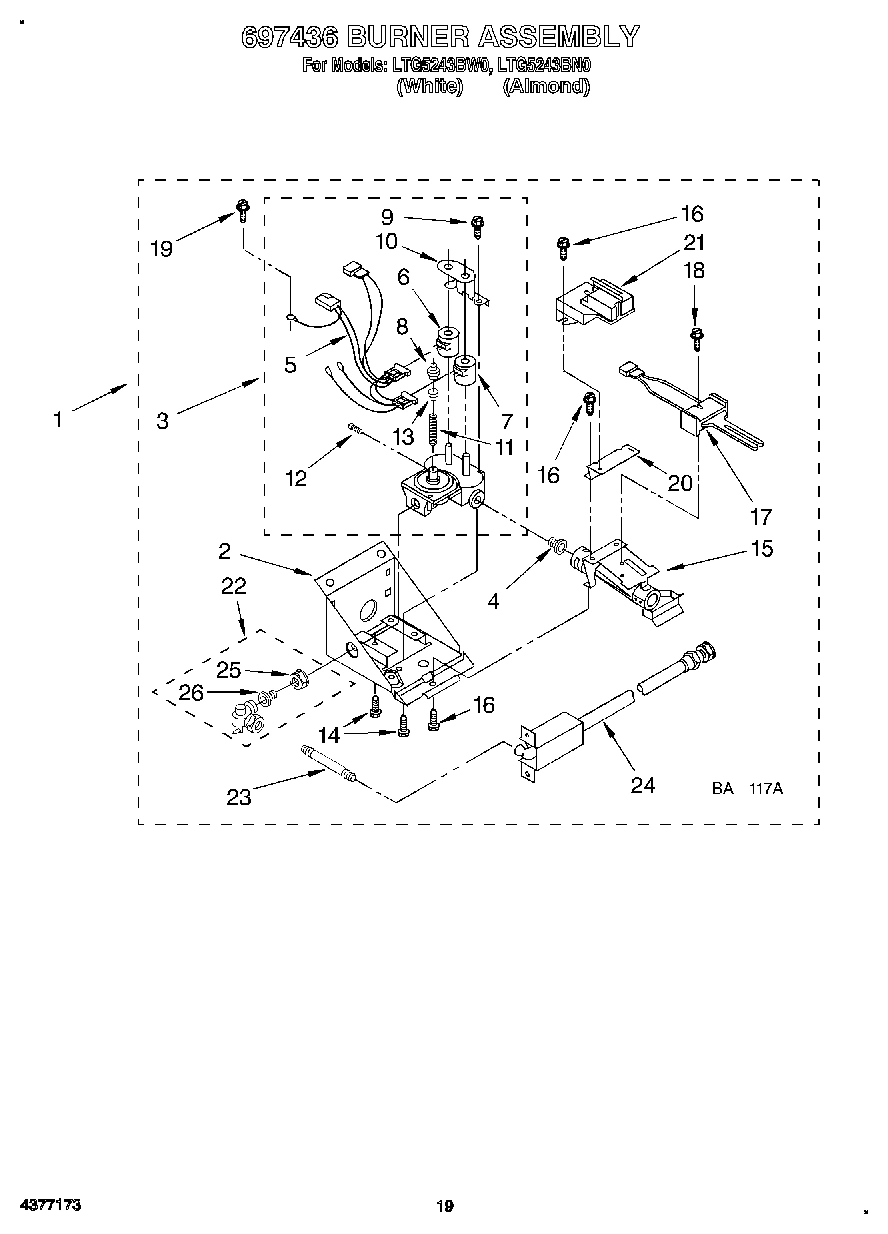 17 - 697436 BURNER ASSEMBLY