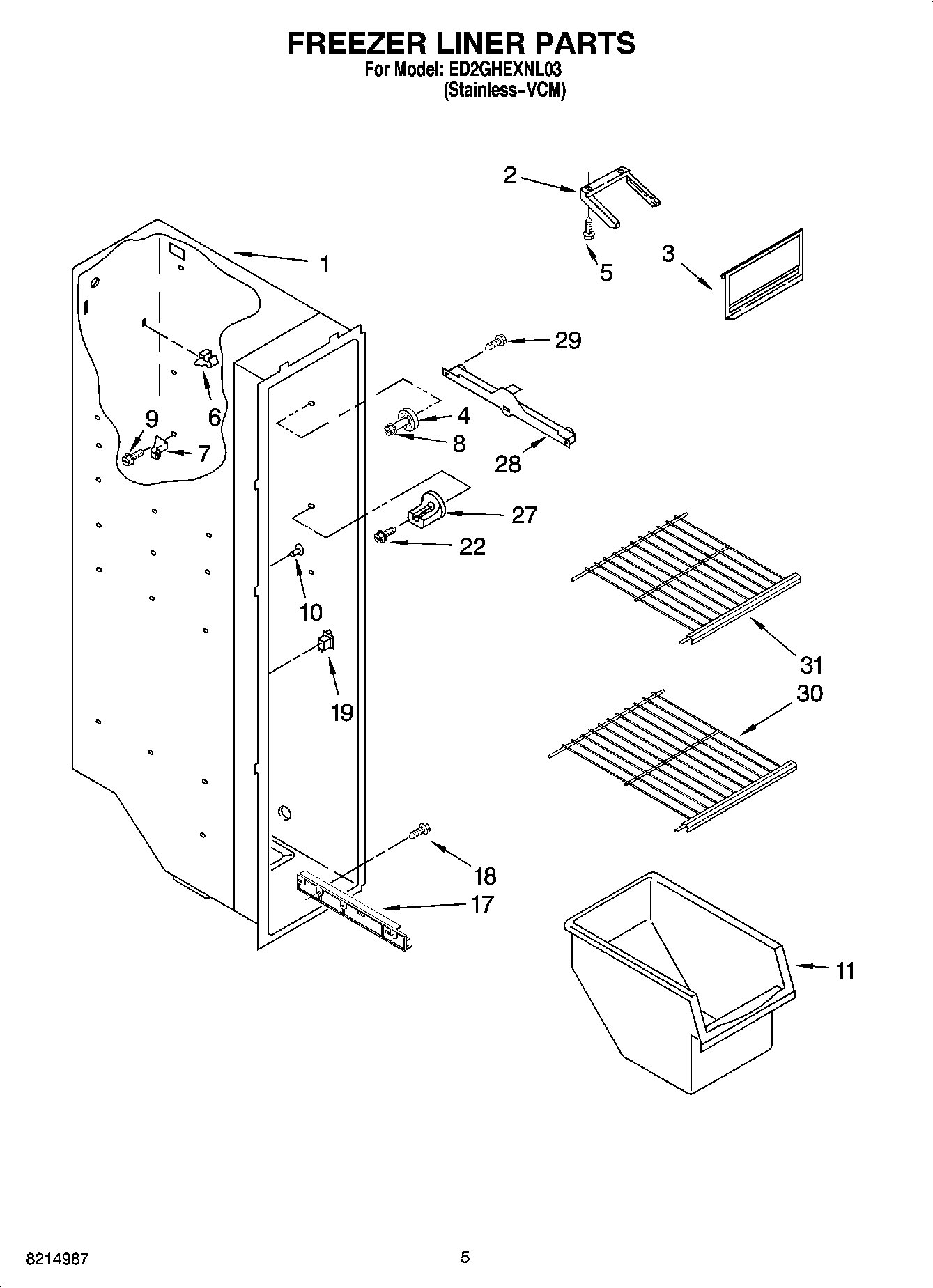04 - FREEZER LINER PARTS