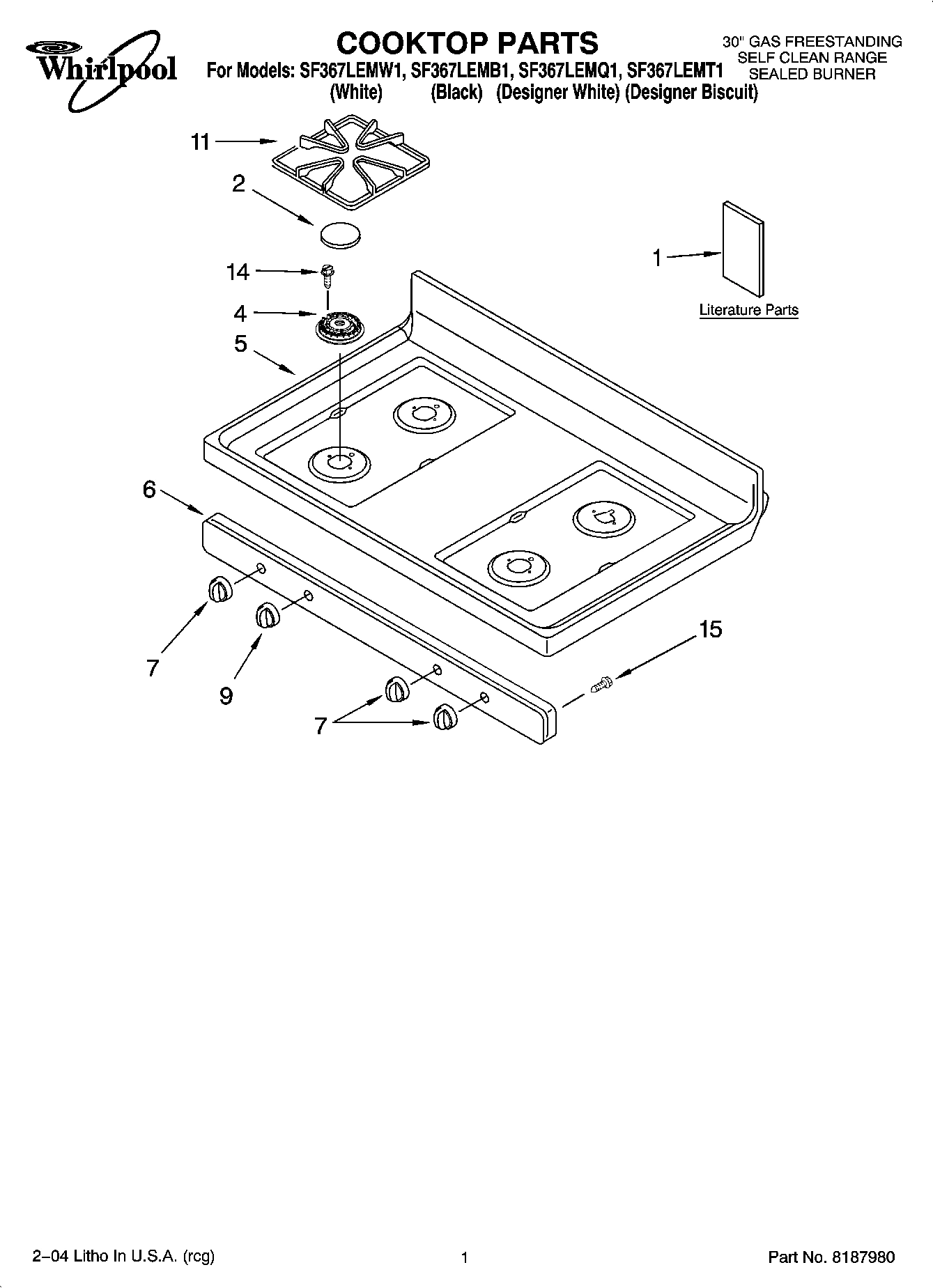 01 - COOKTOP PARTS