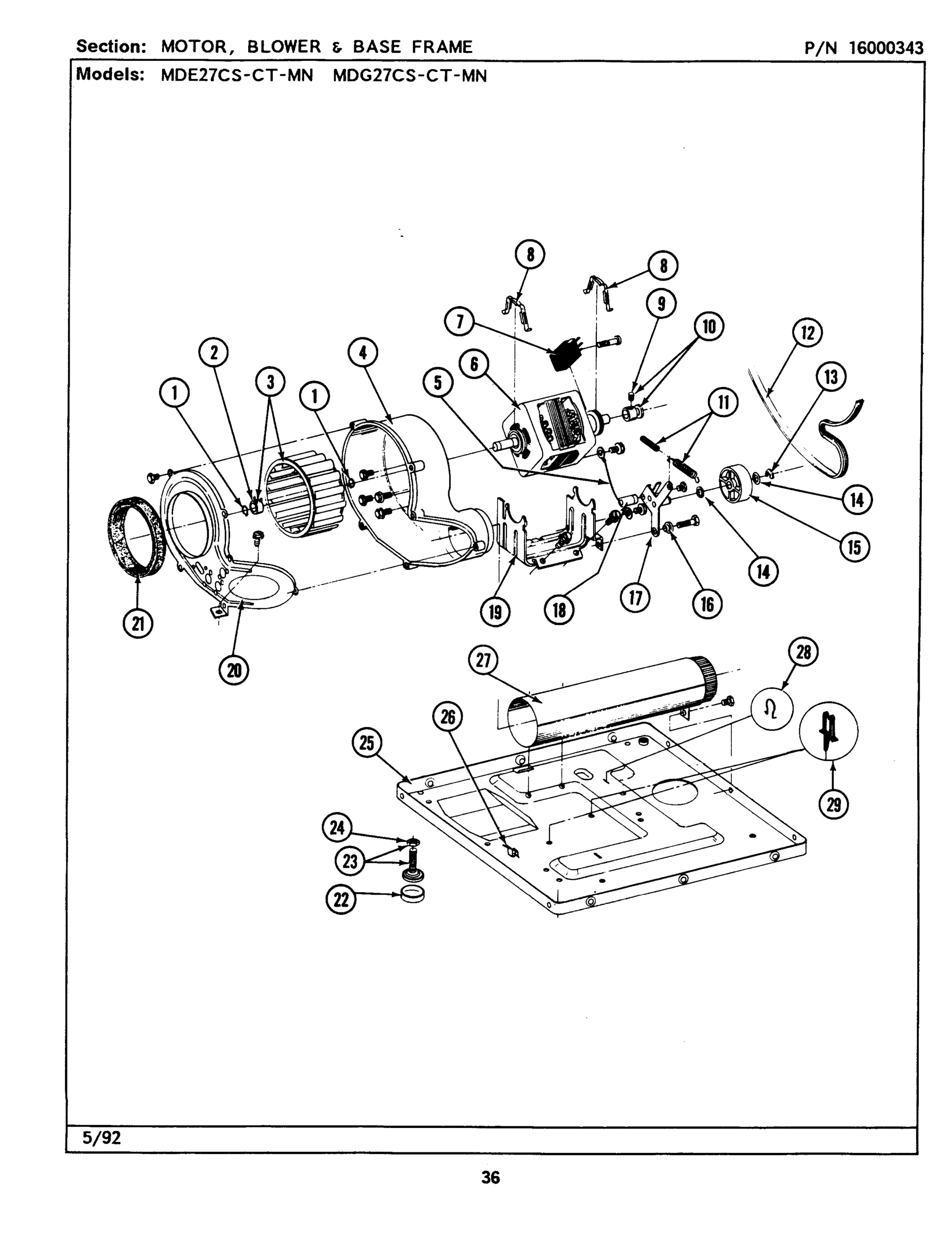 07 - MOTOR, BLOWER & BASE FRAME