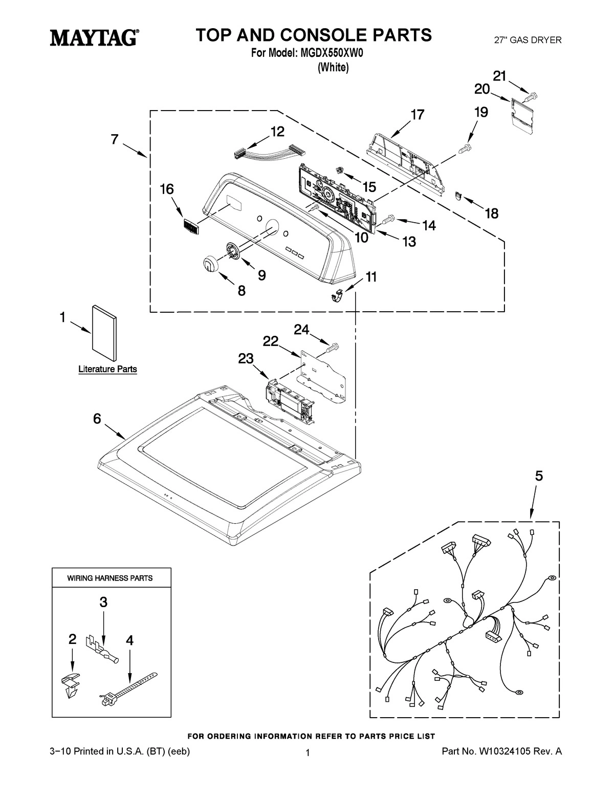 01 - TOP AND CONSOLE PARTS