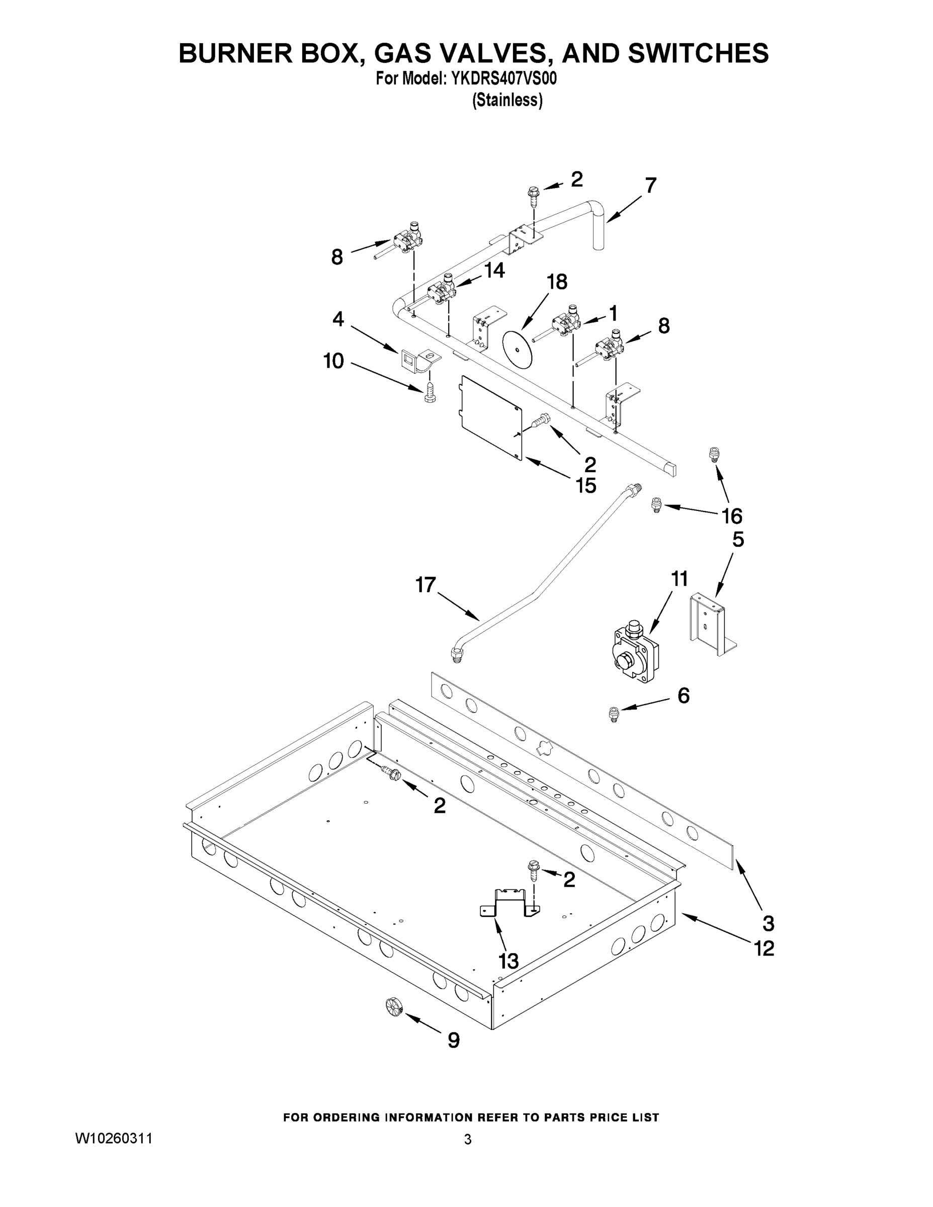 02 - BURNER BOX, GAS VALVES, AND SWITCHES