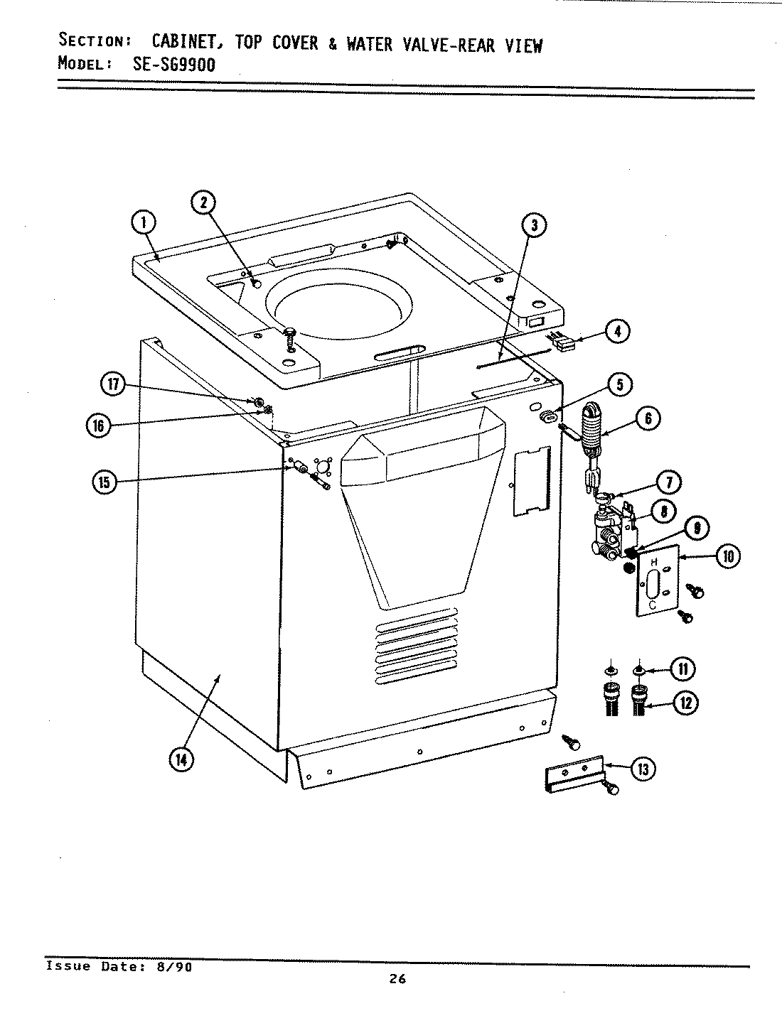 03 - CABINET, TOP COVER & WATER VALVE (REAR)