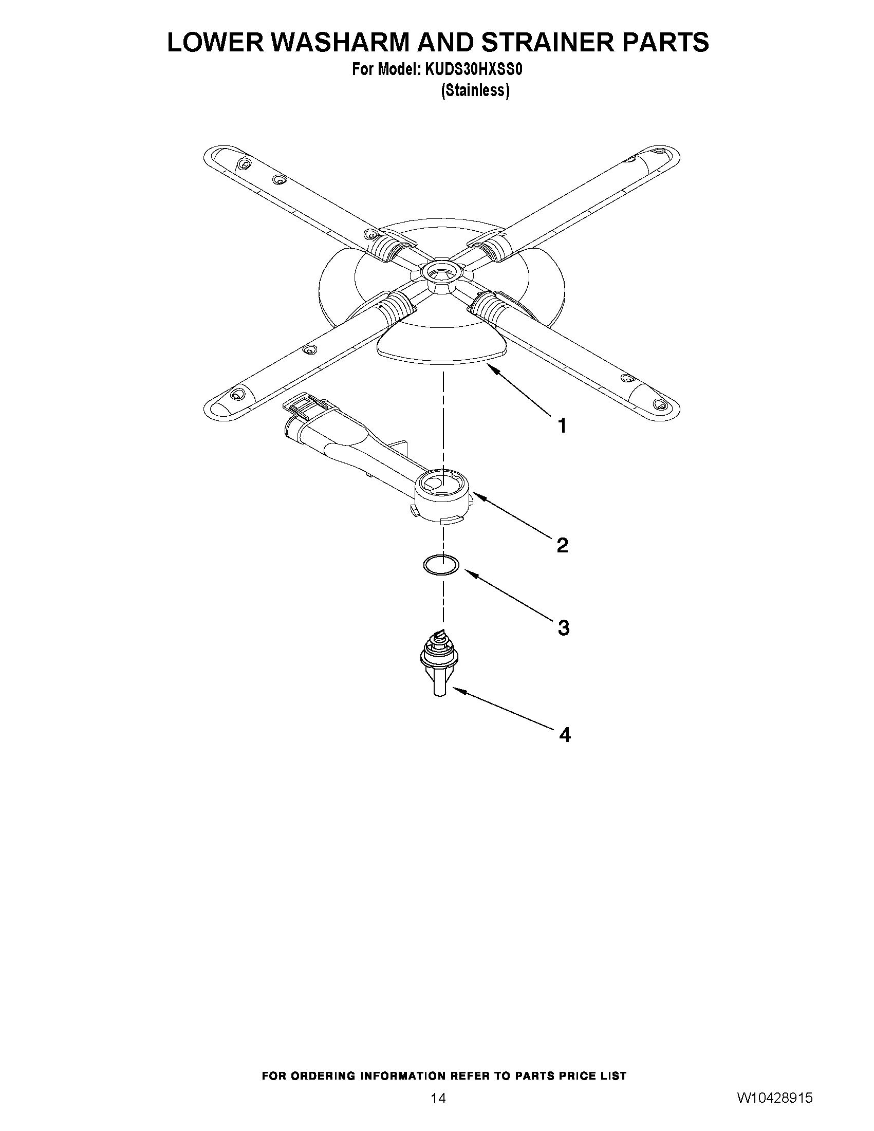 11 - LOWER WASHARM AND STRAINER PARTS