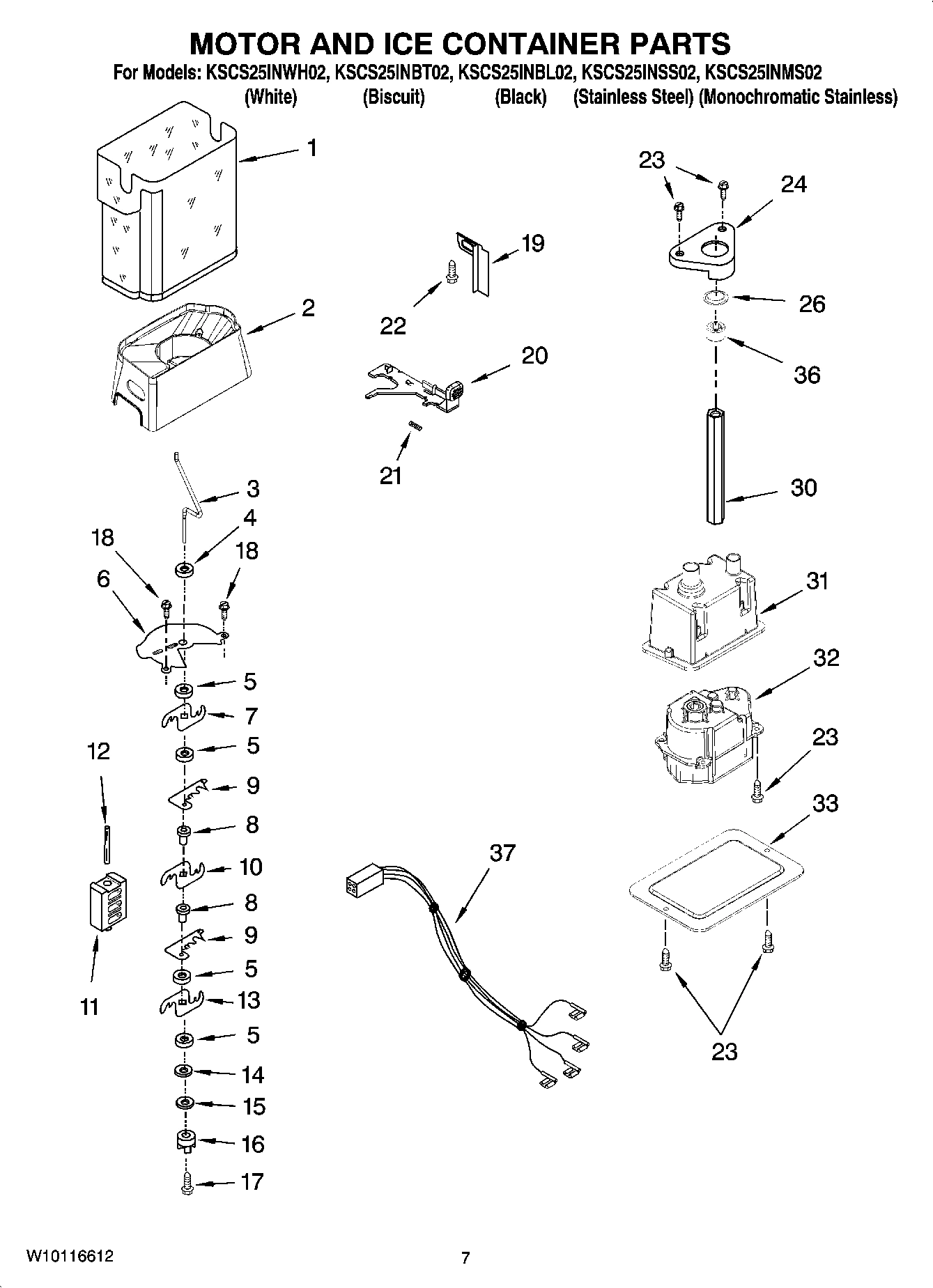05 - MOTOR AND ICE CONTAINER PARTS