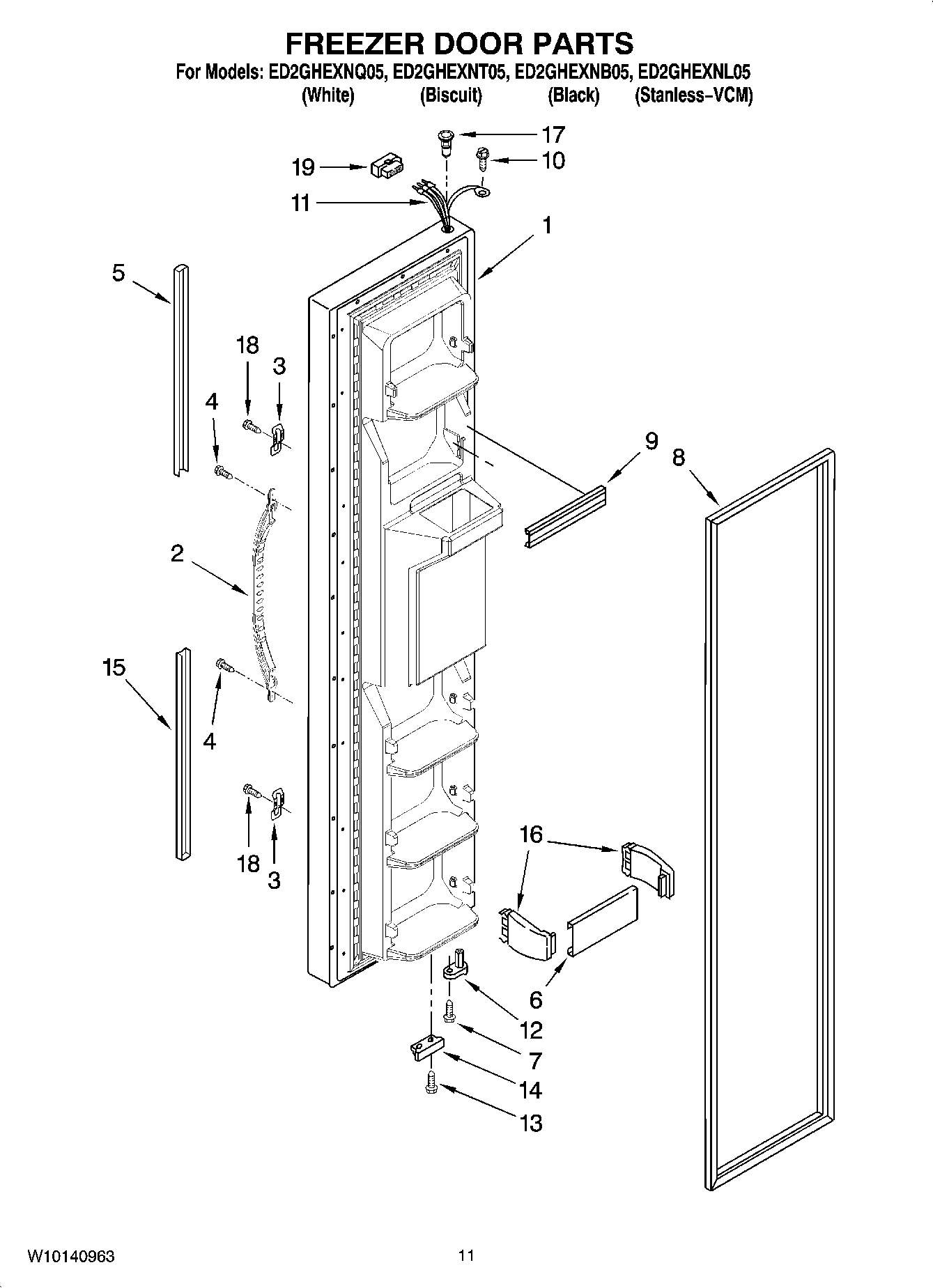 07 - FREEZER DOOR PARTS
