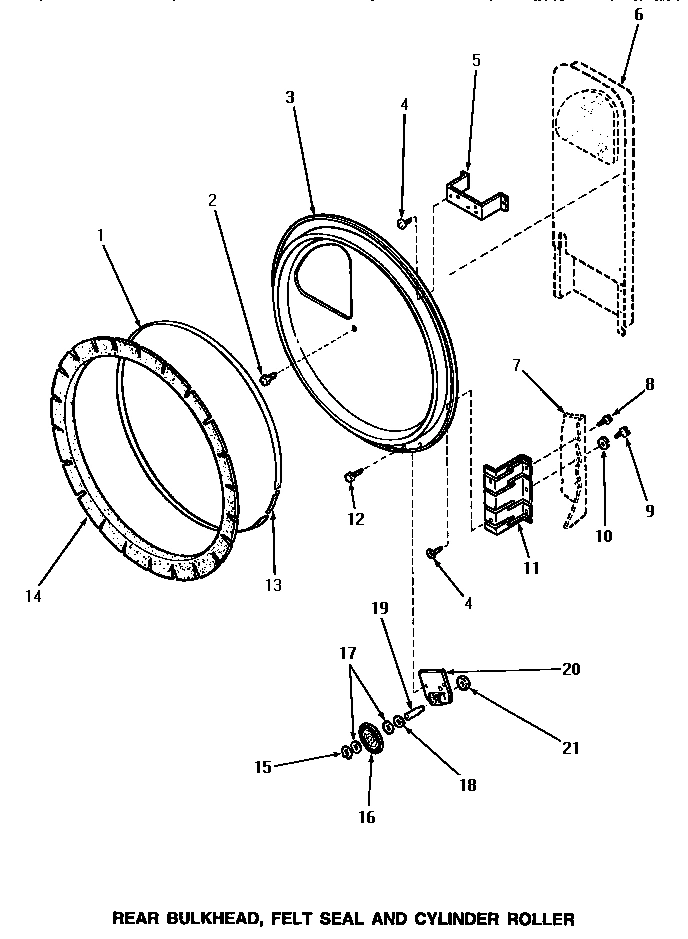 11 - REAR BLKHD, FELT SEAL & CYLINDER ROLLER