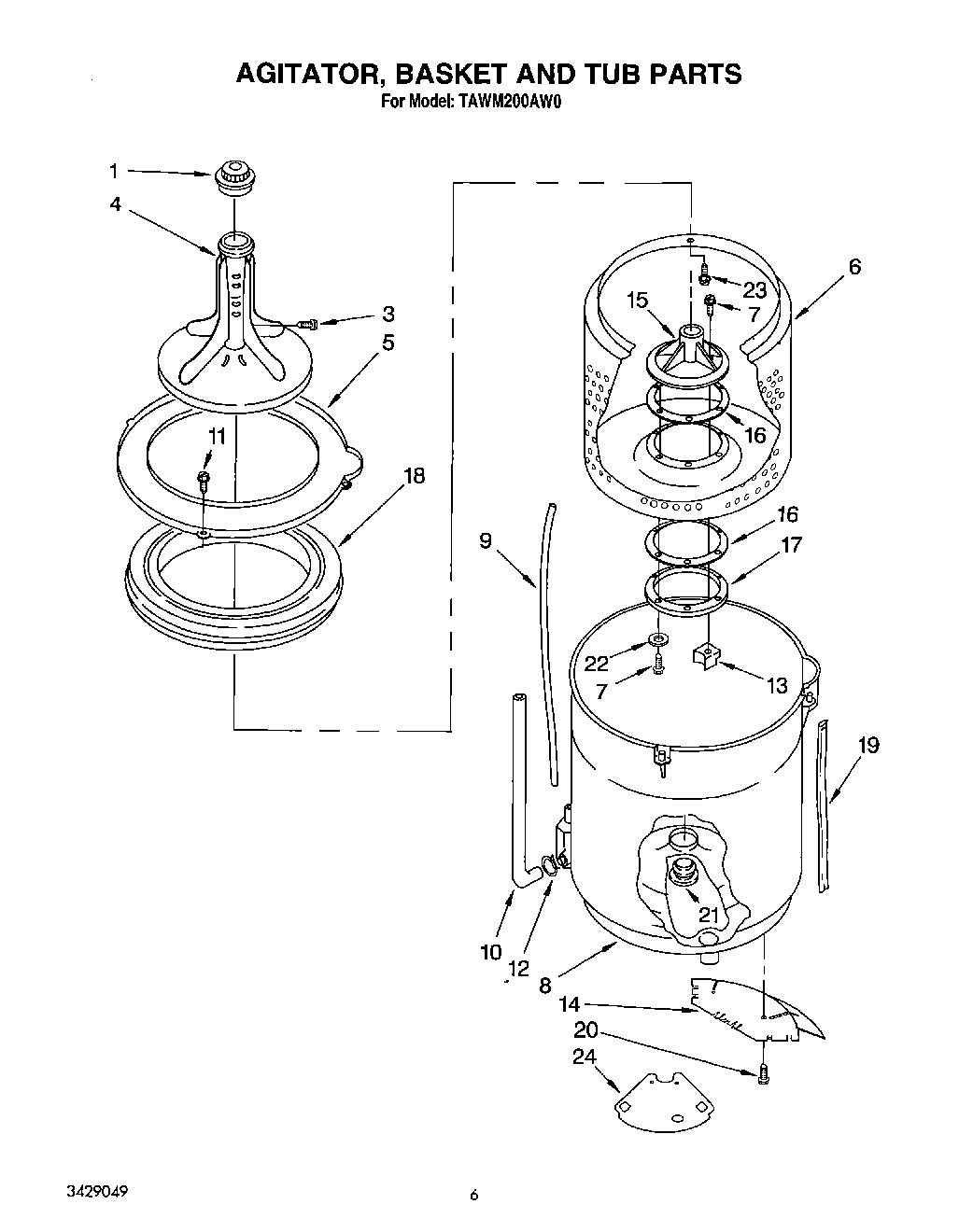 04 - AGITATOR, BASKET, AND TUB