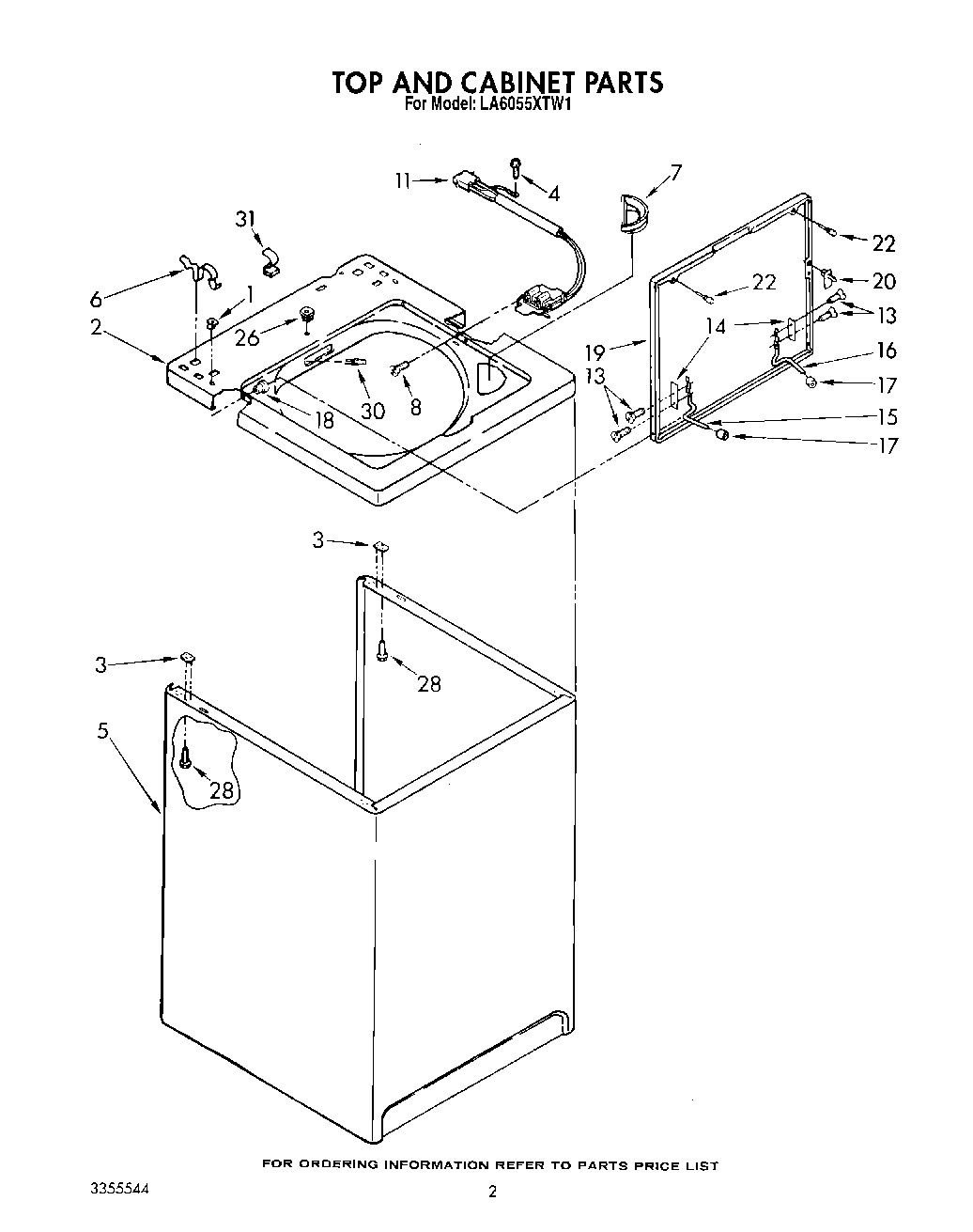 02 - TOP AND CABINET, LIT/OPTIONAL
