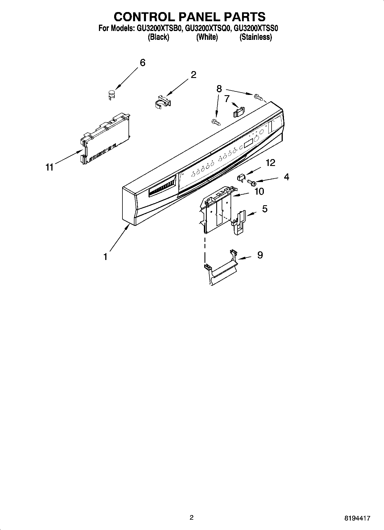 02 - CONTROL PANEL PARTS