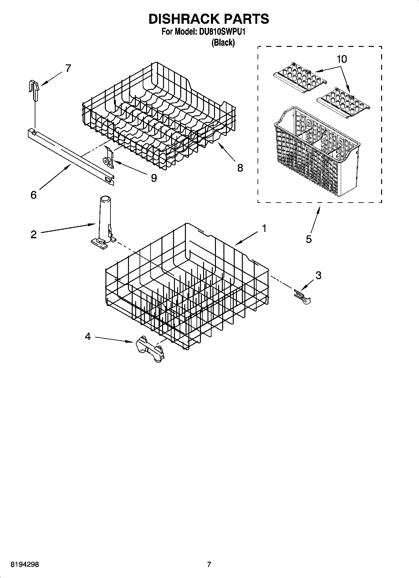 06 - DISHRACK PARTS, OPTIONAL PARTS (NOT INCLUDED)