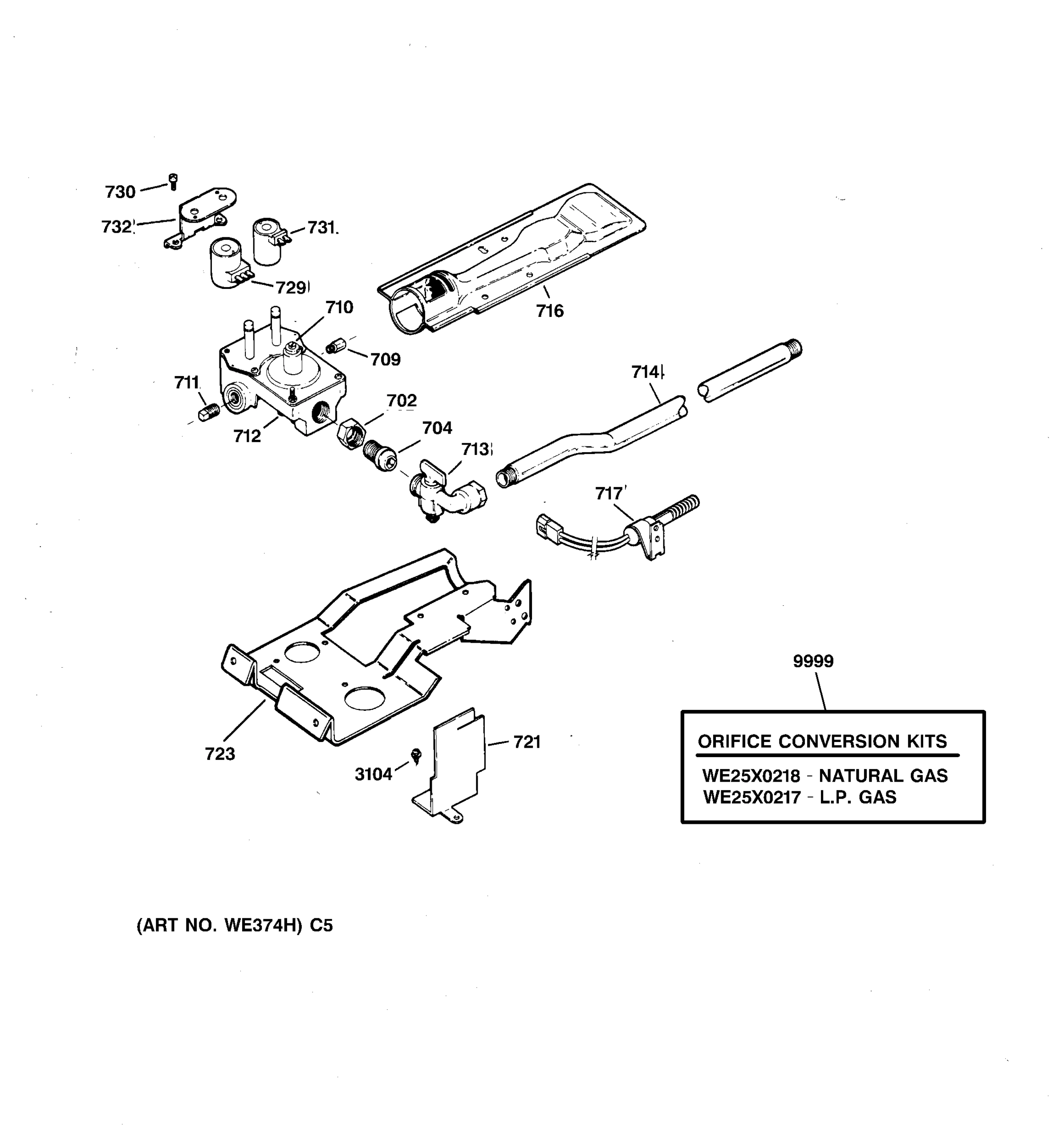 GAS VALVE & BURNER ASSEMBLY