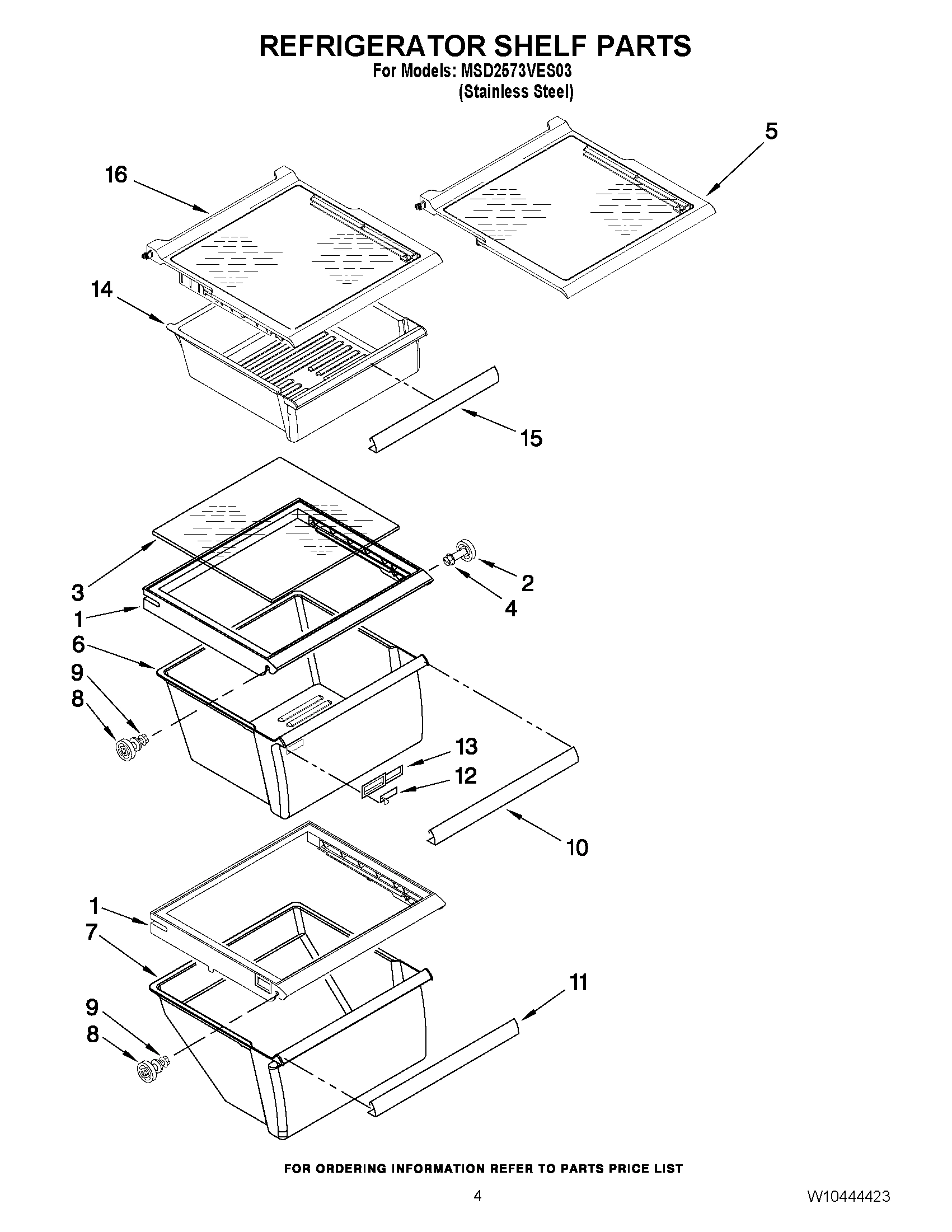 03 - REFRIGERATOR SHELF PARTS